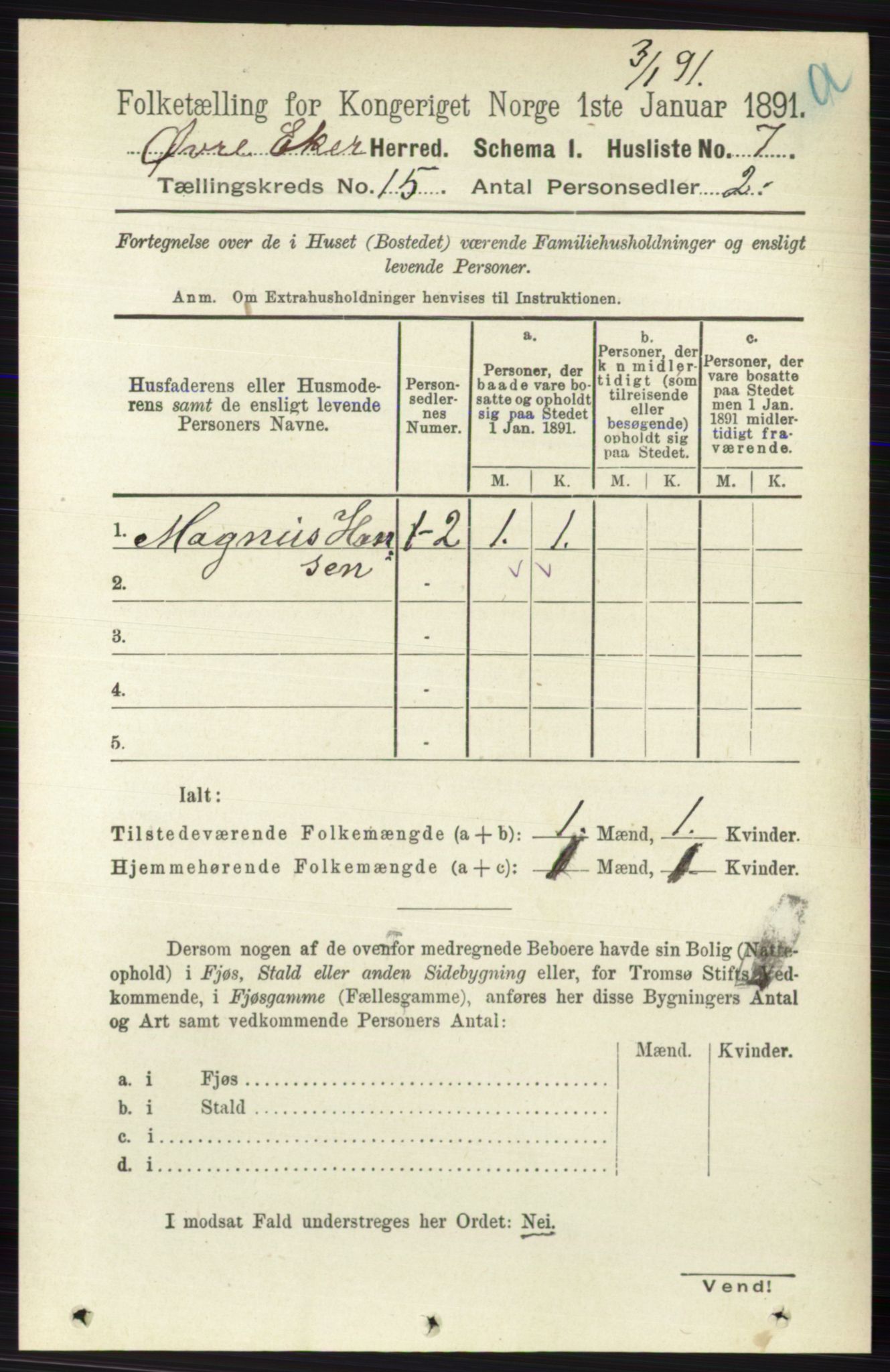 RA, 1891 census for 0624 Øvre Eiker, 1891, p. 6931