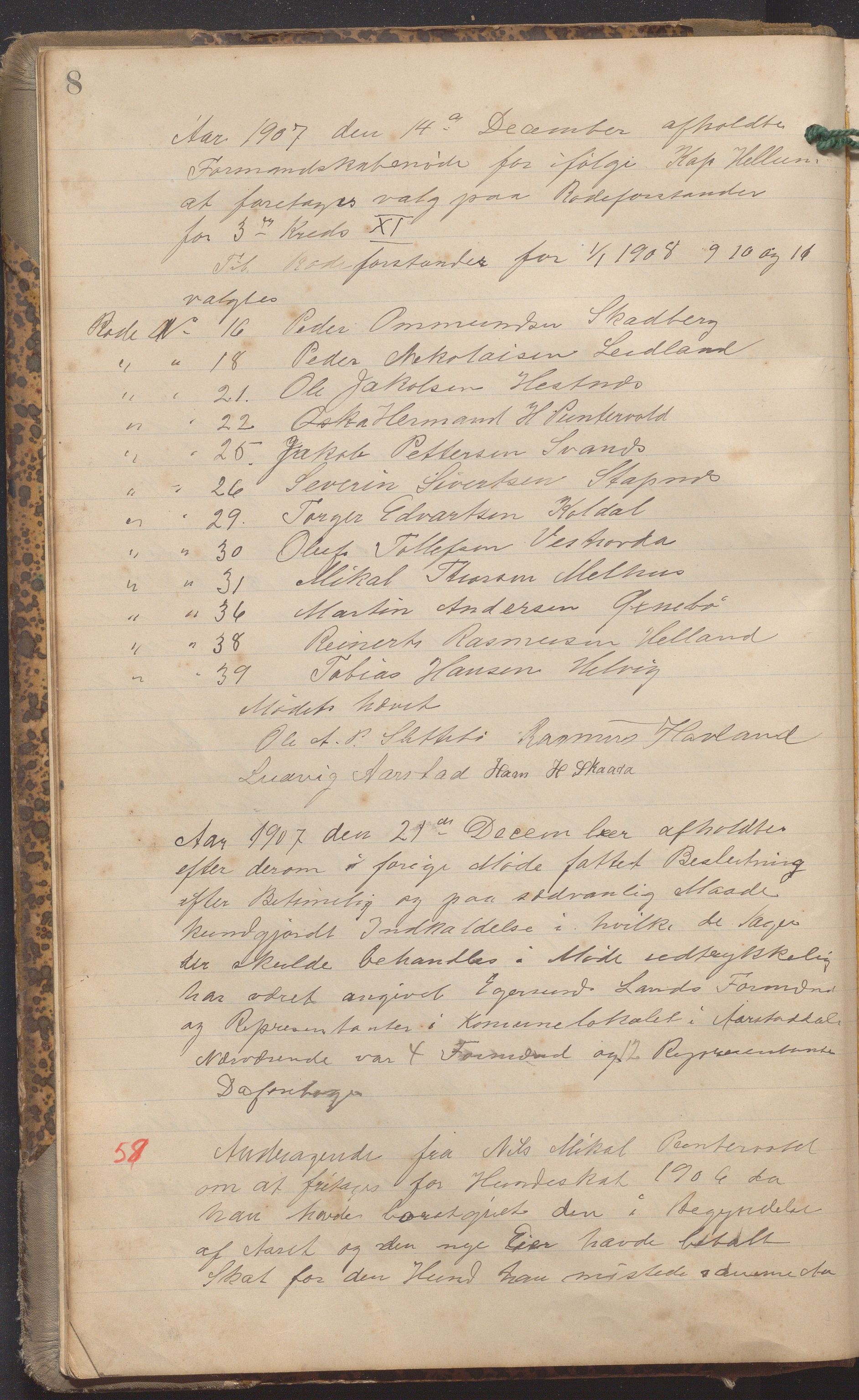 Eigersund kommune (Herredet) - Formannskapet, IKAR/K-100447/A/Aa/L0005: Møtebok, 1907-1920, p. 8