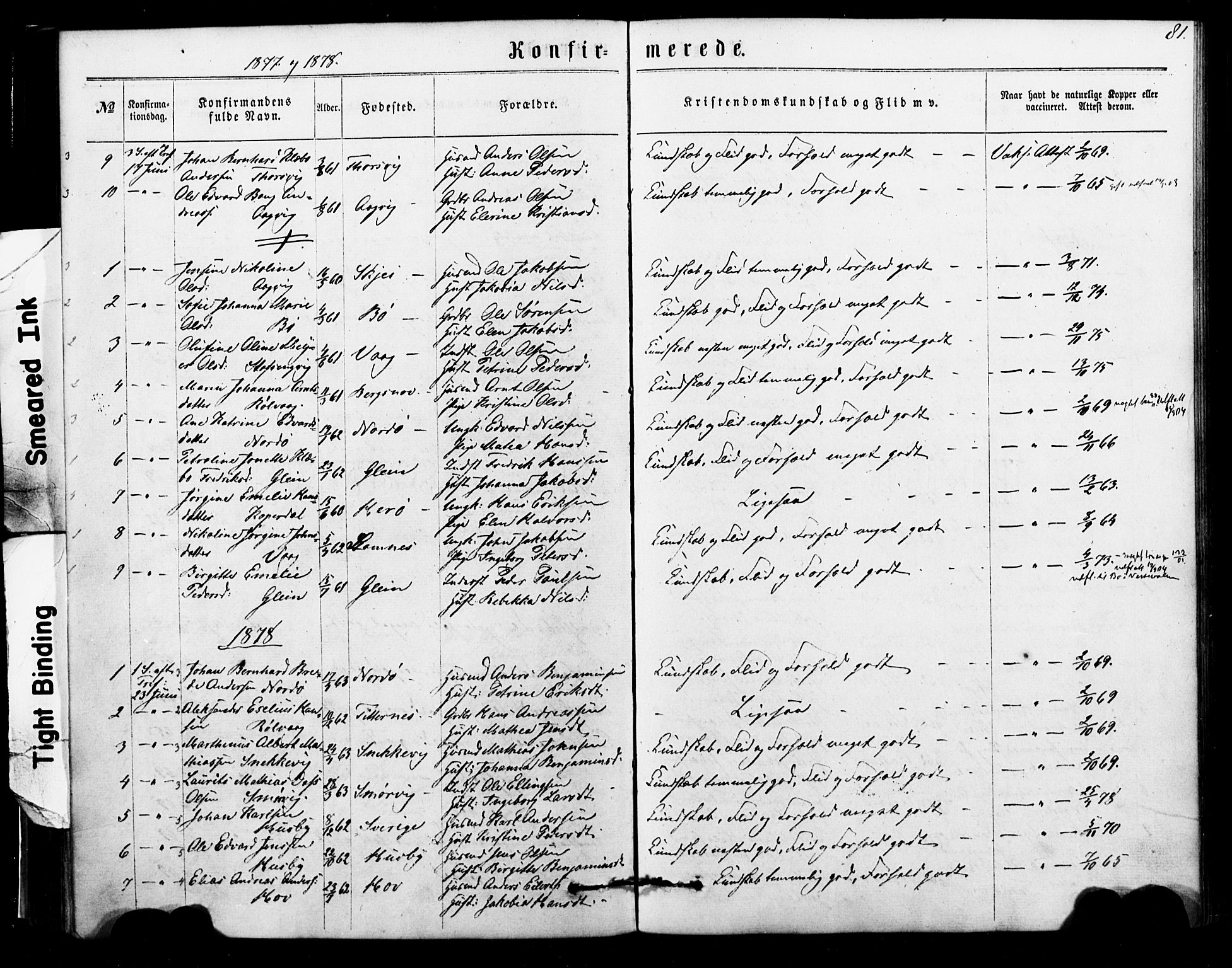 Ministerialprotokoller, klokkerbøker og fødselsregistre - Nordland, SAT/A-1459/835/L0524: Parish register (official) no. 835A02, 1865-1880, p. 81