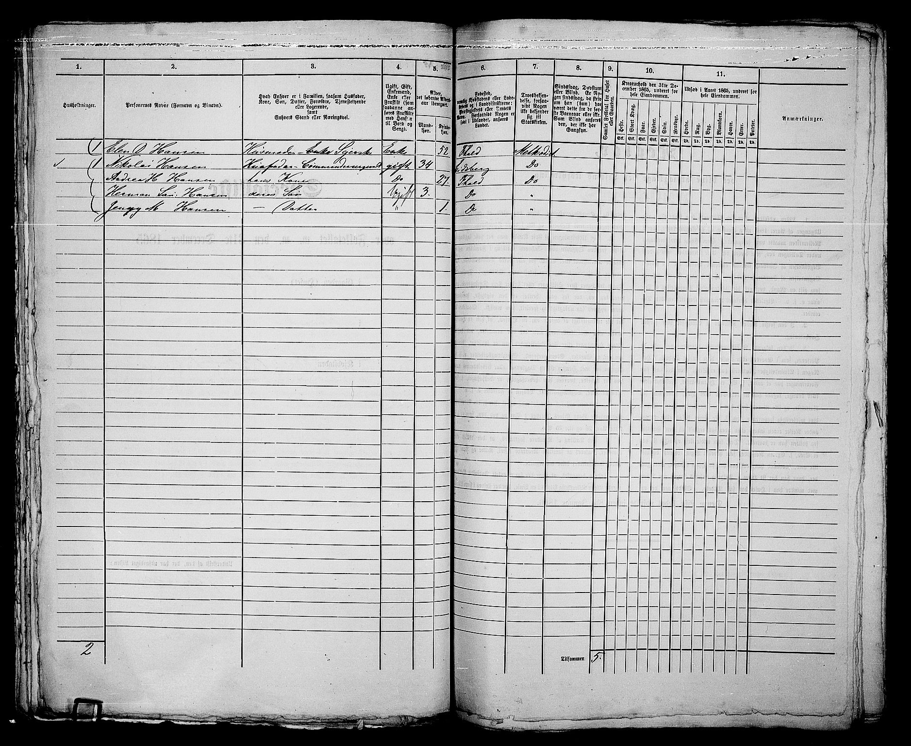 RA, 1865 census for Fredrikshald, 1865, p. 230