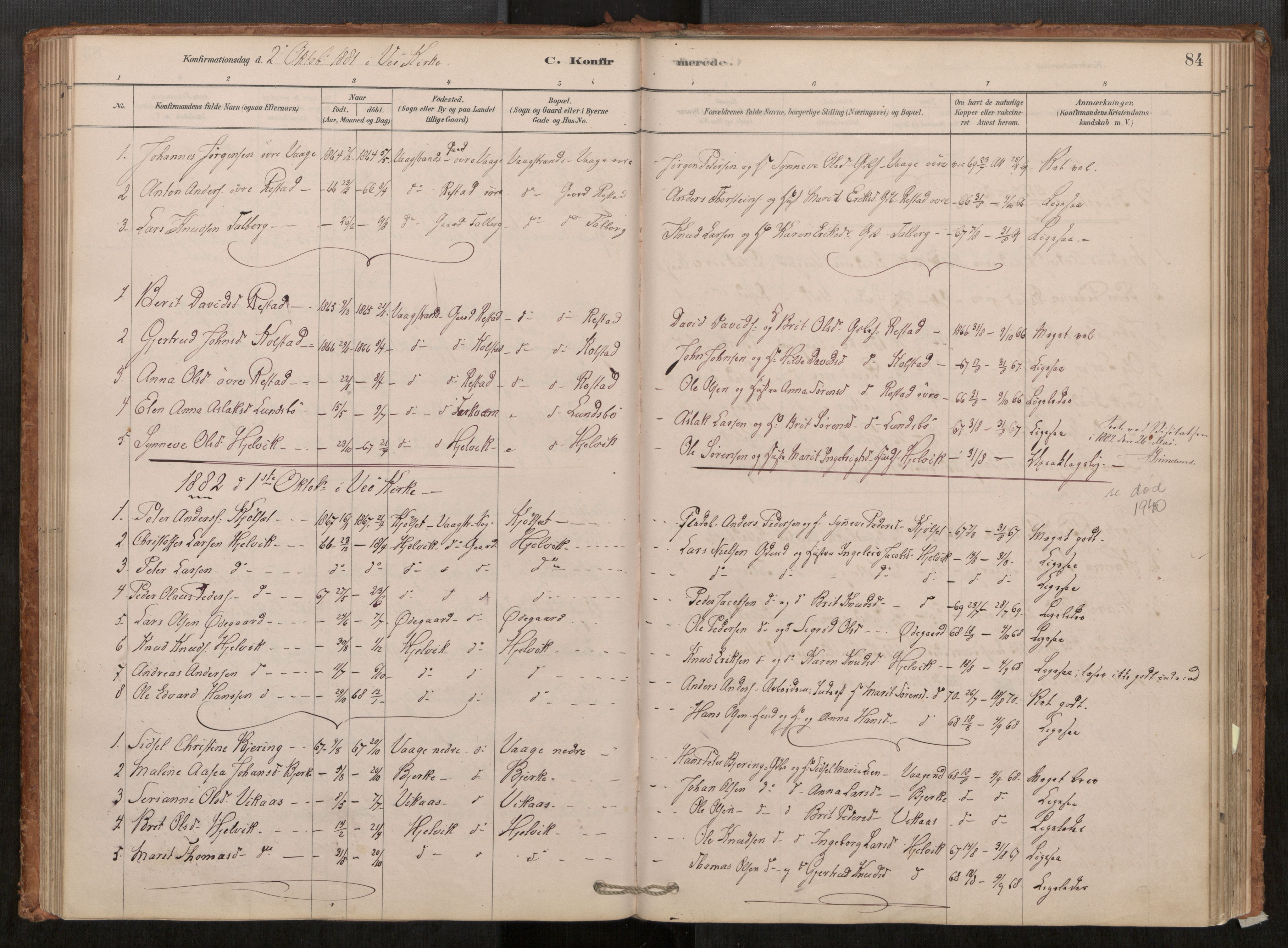 Ministerialprotokoller, klokkerbøker og fødselsregistre - Møre og Romsdal, SAT/A-1454/550/L0621: Parish register (official) no. 550A01, 1878-1915, p. 84