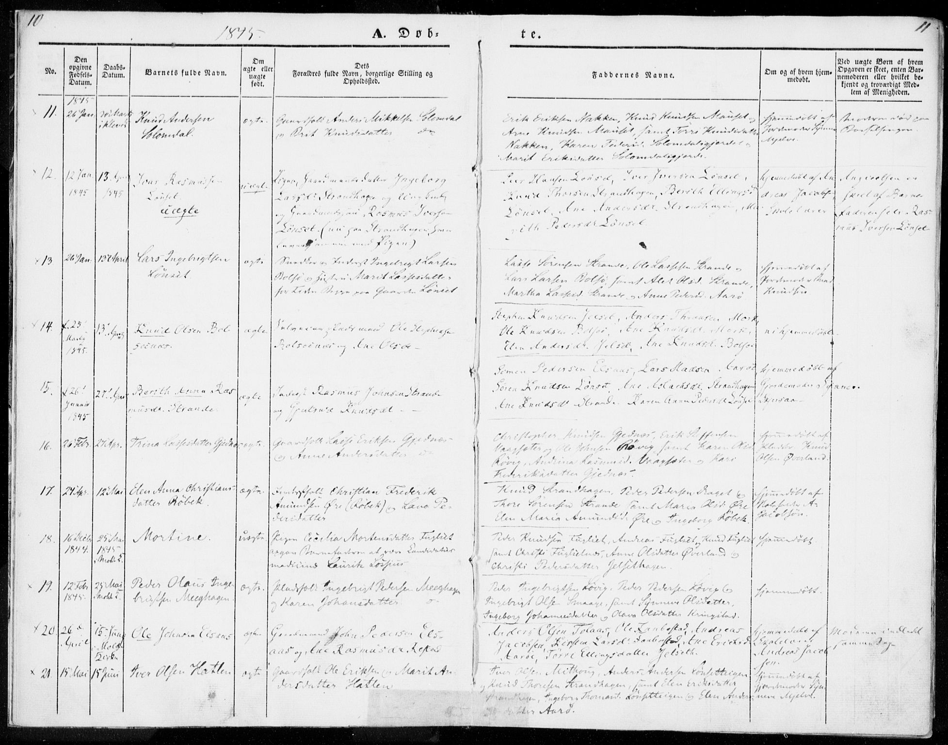 Ministerialprotokoller, klokkerbøker og fødselsregistre - Møre og Romsdal, AV/SAT-A-1454/555/L0653: Parish register (official) no. 555A04, 1843-1869, p. 10-11