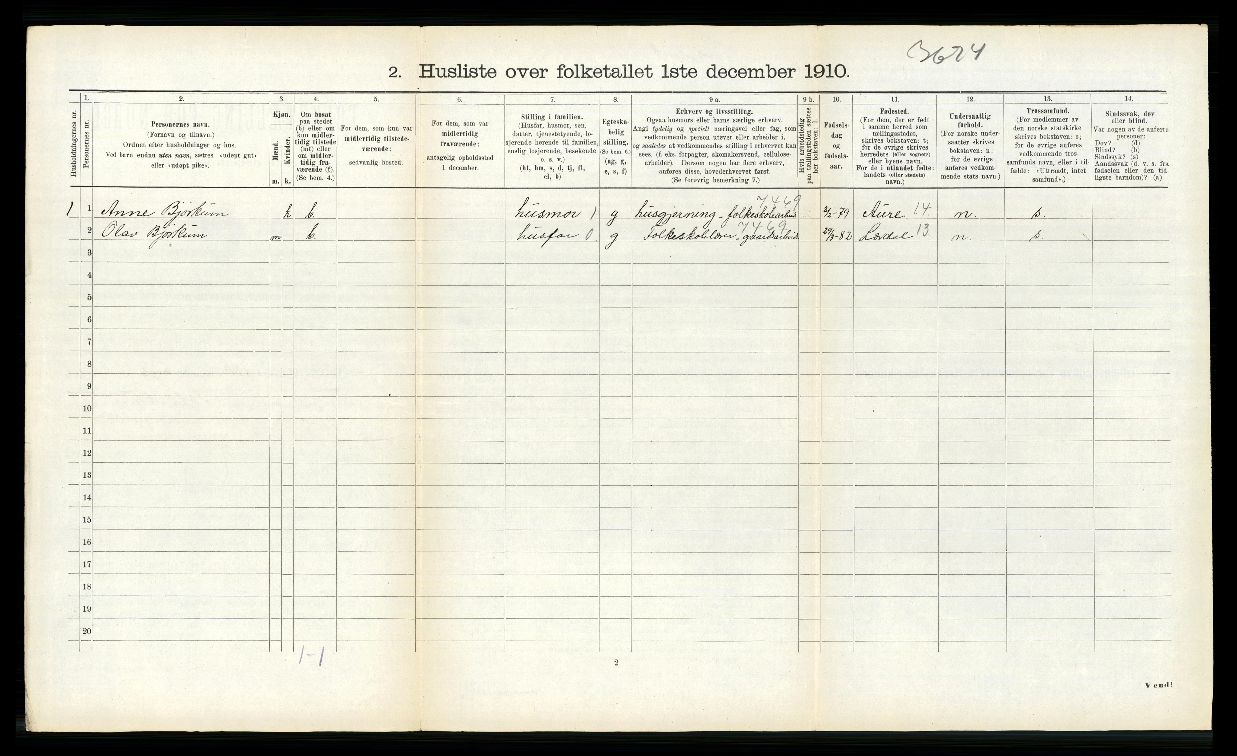 RA, 1910 census for Strinda, 1910, p. 667