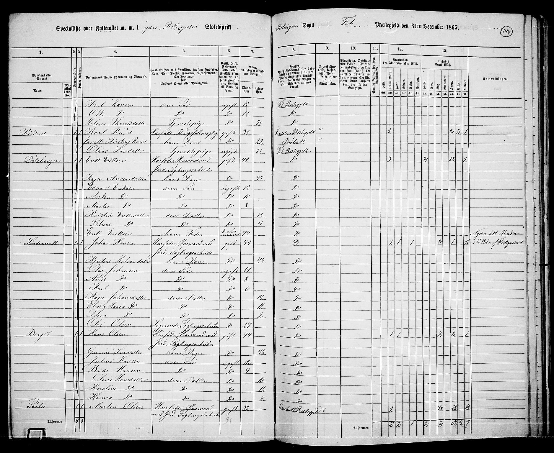 RA, 1865 census for Fet, 1865, p. 133