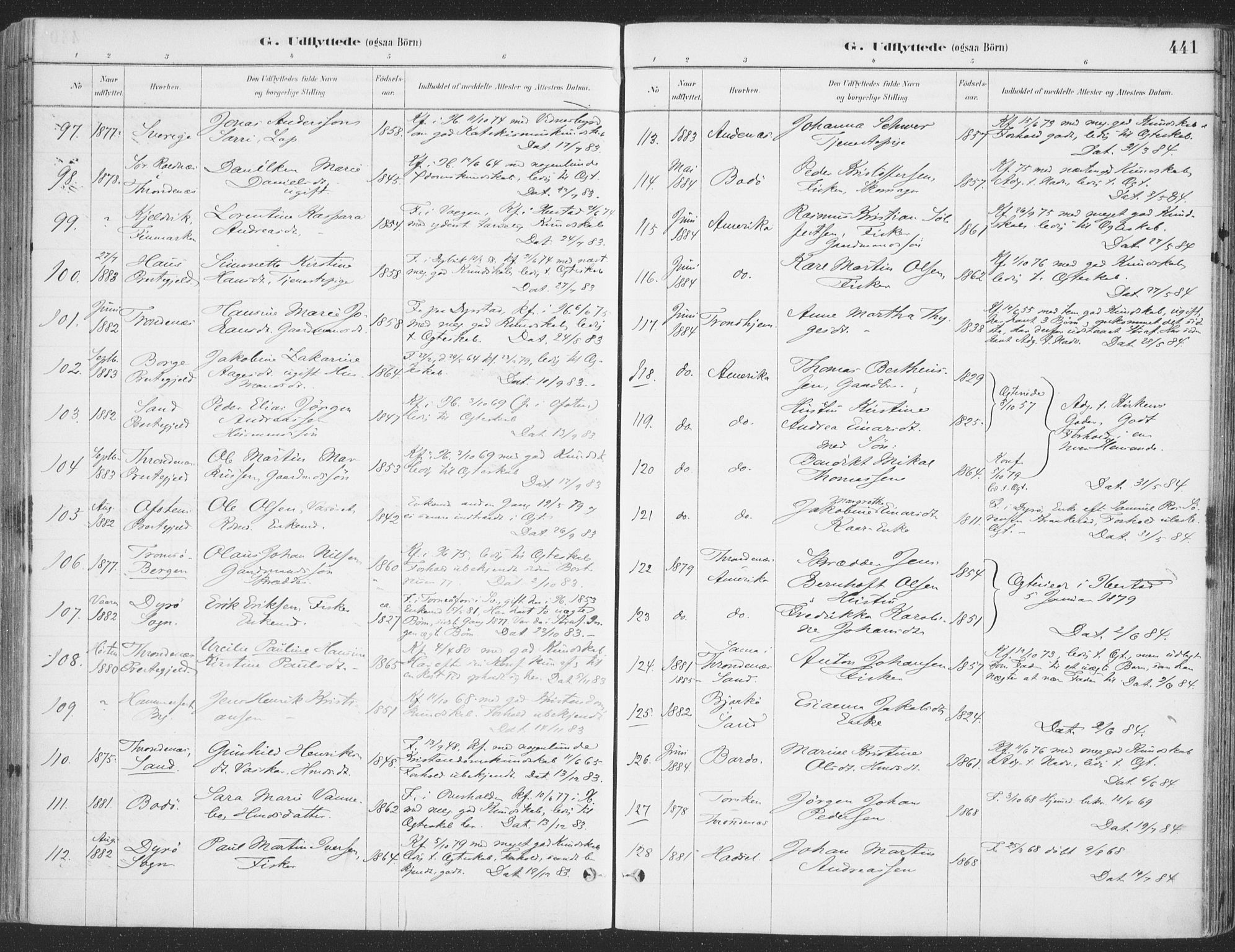 Ibestad sokneprestembete, AV/SATØ-S-0077/H/Ha/Haa/L0011kirke: Parish register (official) no. 11, 1880-1889, p. 441