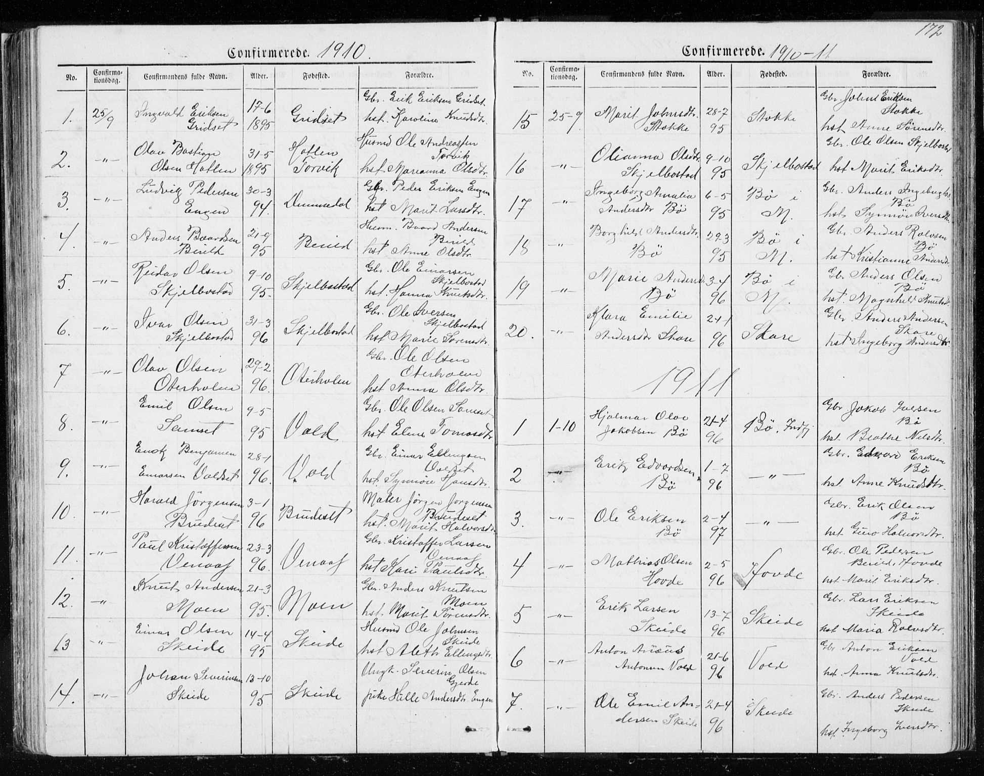 Ministerialprotokoller, klokkerbøker og fødselsregistre - Møre og Romsdal, SAT/A-1454/543/L0564: Parish register (copy) no. 543C02, 1867-1915, p. 172