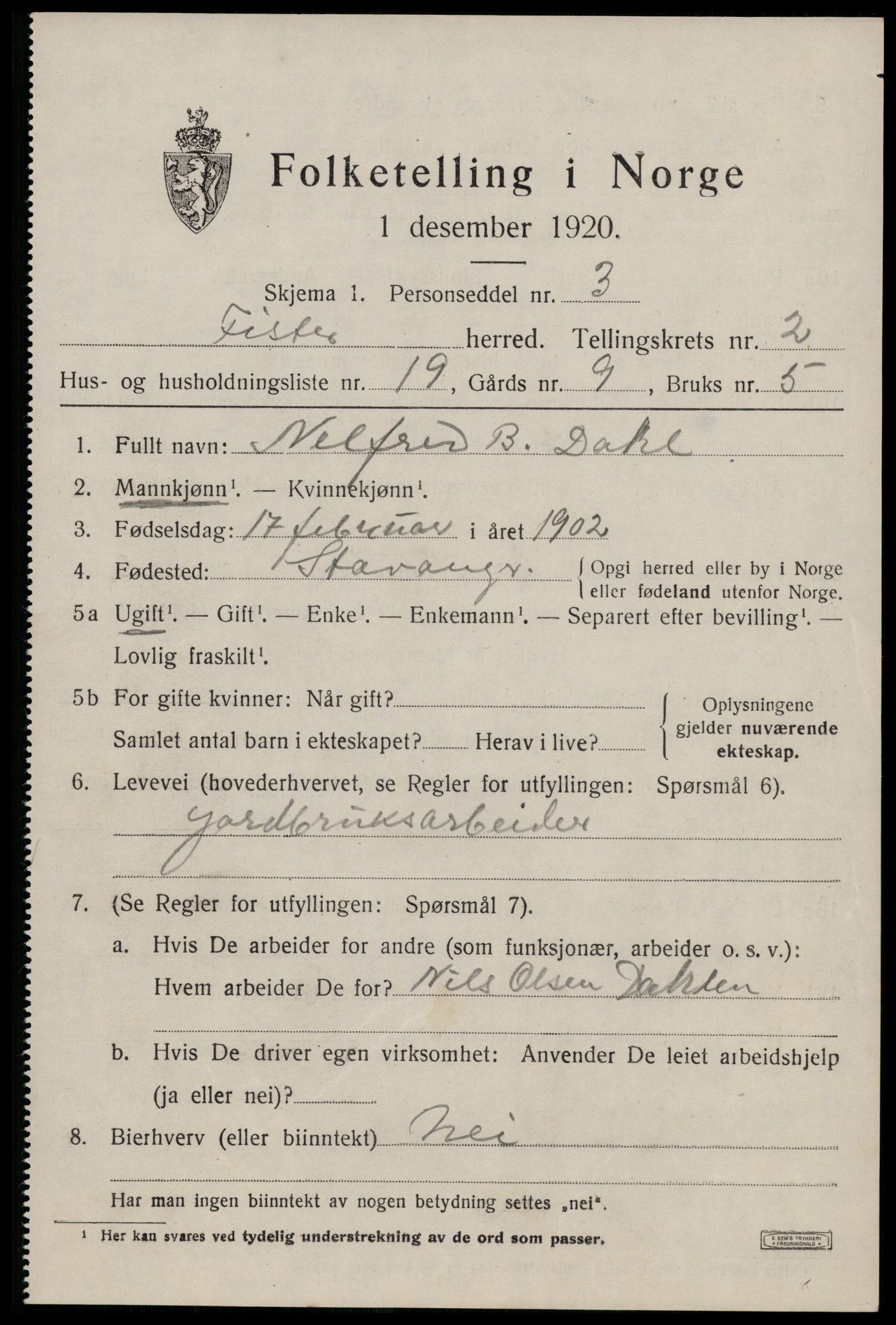 SAST, 1920 census for Fister, 1920, p. 925