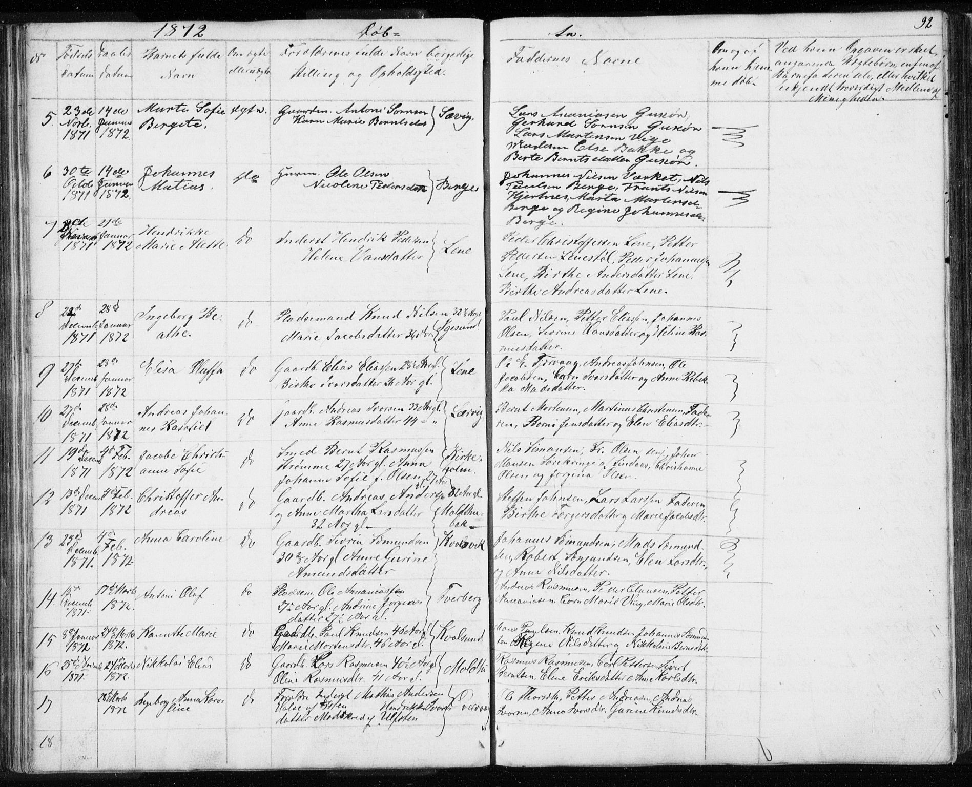 Ministerialprotokoller, klokkerbøker og fødselsregistre - Møre og Romsdal, AV/SAT-A-1454/507/L0079: Parish register (copy) no. 507C02, 1854-1877, p. 92