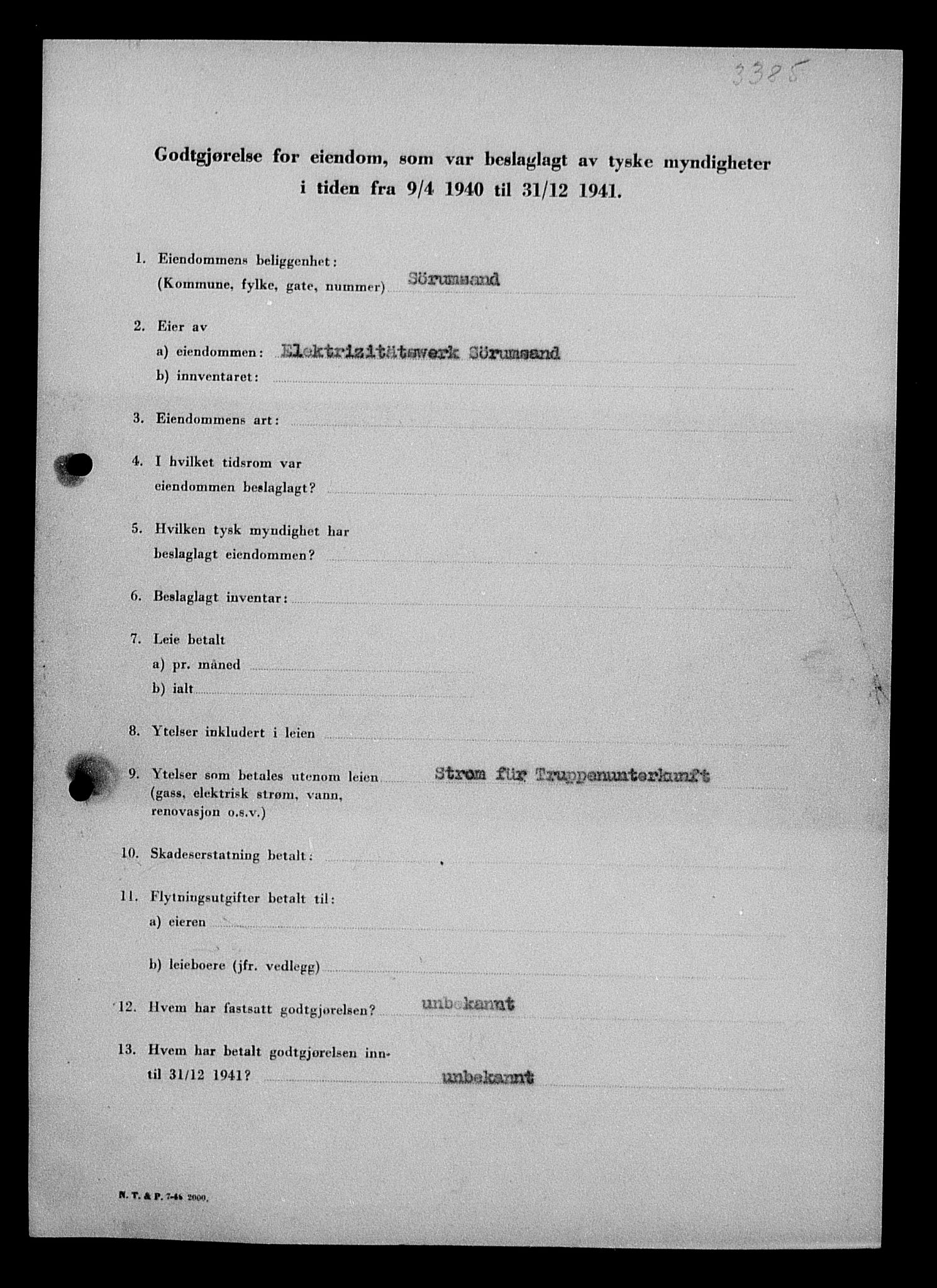 Justisdepartementet, Tilbakeføringskontoret for inndratte formuer, AV/RA-S-1564/I/L1010: Godtgjørelse for beslaglagt eiendom, 1940-1941, p. 145