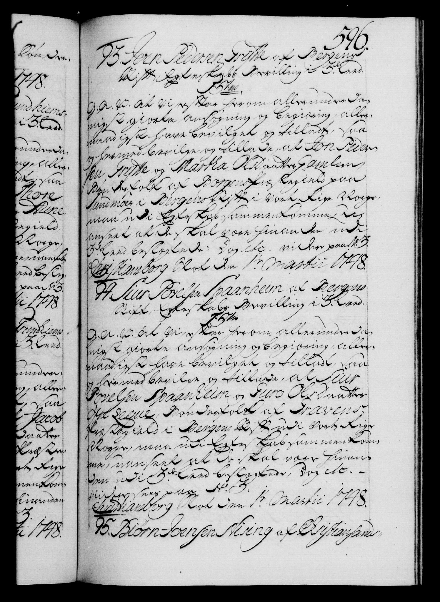 Danske Kanselli 1572-1799, AV/RA-EA-3023/F/Fc/Fca/Fcaa/L0035: Norske registre, 1746-1748, p. 596a