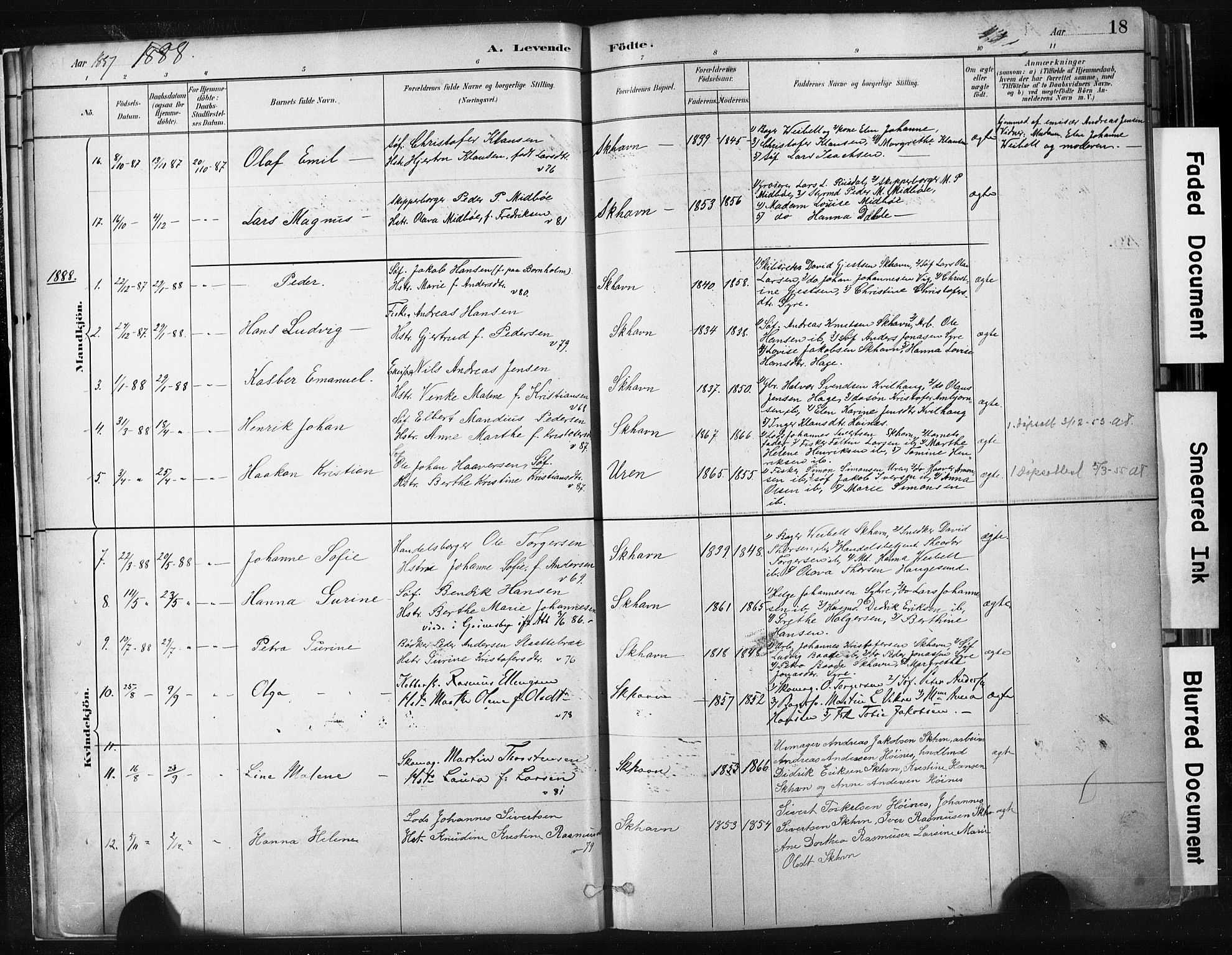 Skudenes sokneprestkontor, SAST/A -101849/H/Ha/Haa/L0008: Parish register (official) no. A 5, 1882-1912, p. 18