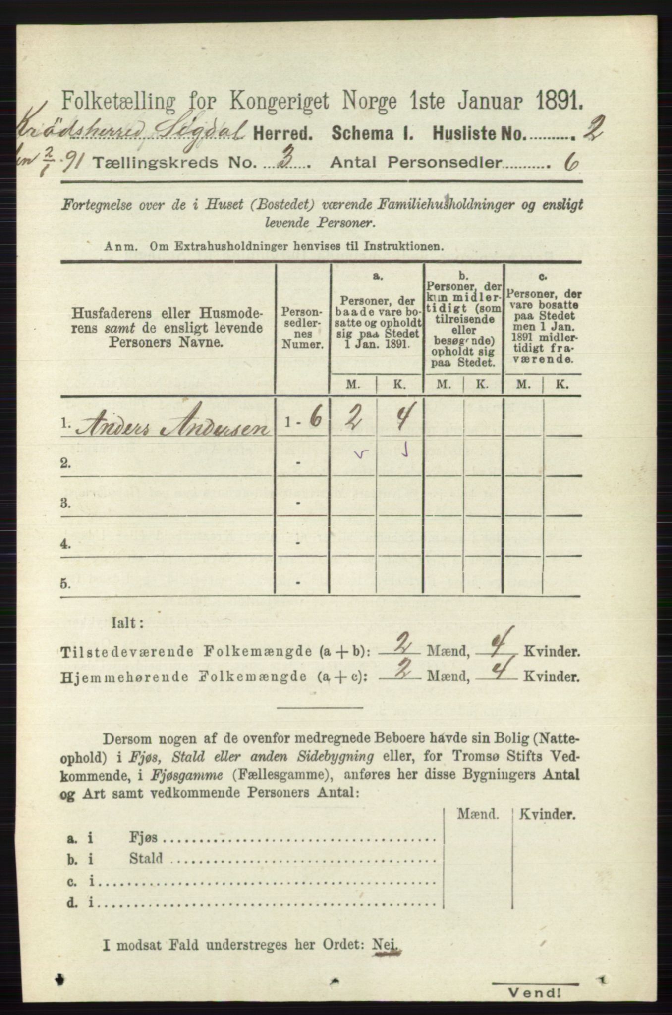 RA, 1891 census for 0621 Sigdal, 1891, p. 5523