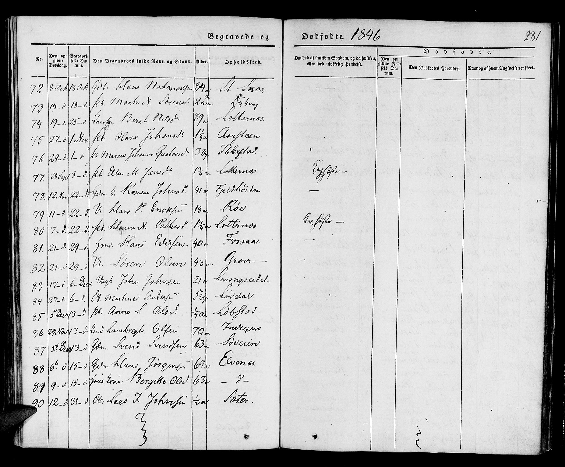 Ibestad sokneprestembete, SATØ/S-0077/H/Ha/Haa/L0006kirke: Parish register (official) no. 6, 1837-1850, p. 281