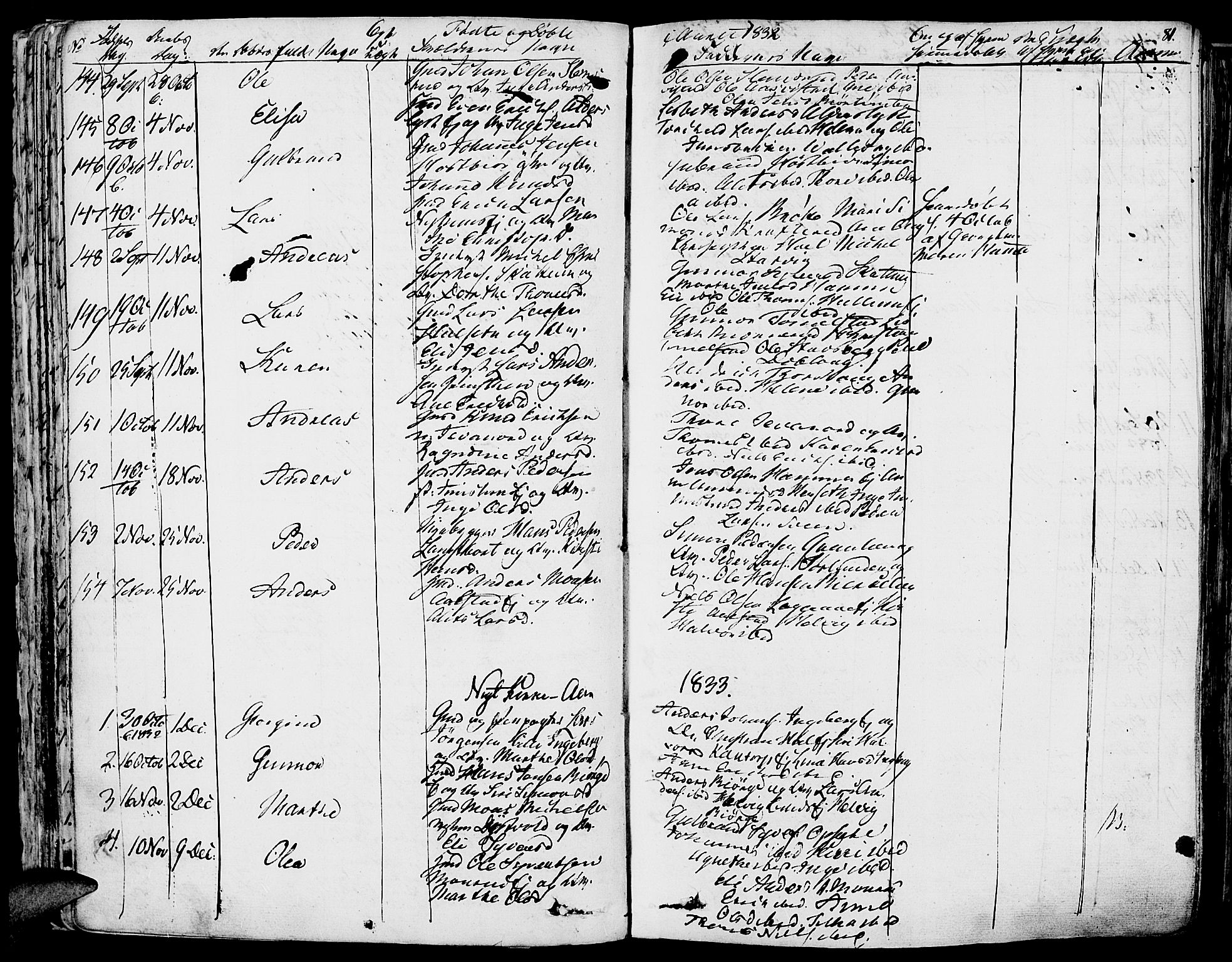 Vang prestekontor, Hedmark, SAH/PREST-008/H/Ha/Haa/L0009: Parish register (official) no. 9, 1826-1841, p. 81