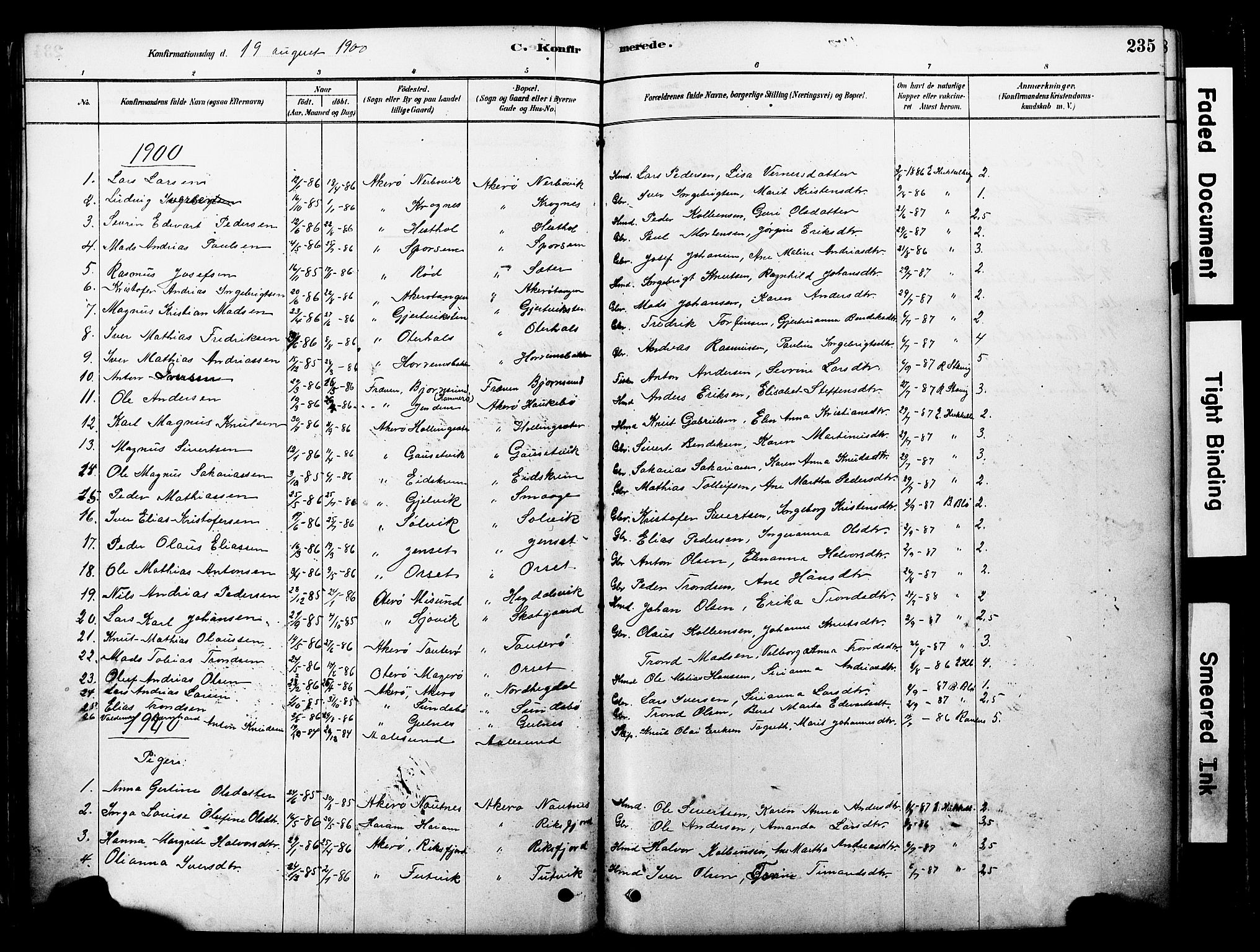 Ministerialprotokoller, klokkerbøker og fødselsregistre - Møre og Romsdal, SAT/A-1454/560/L0721: Parish register (official) no. 560A05, 1878-1917, p. 235