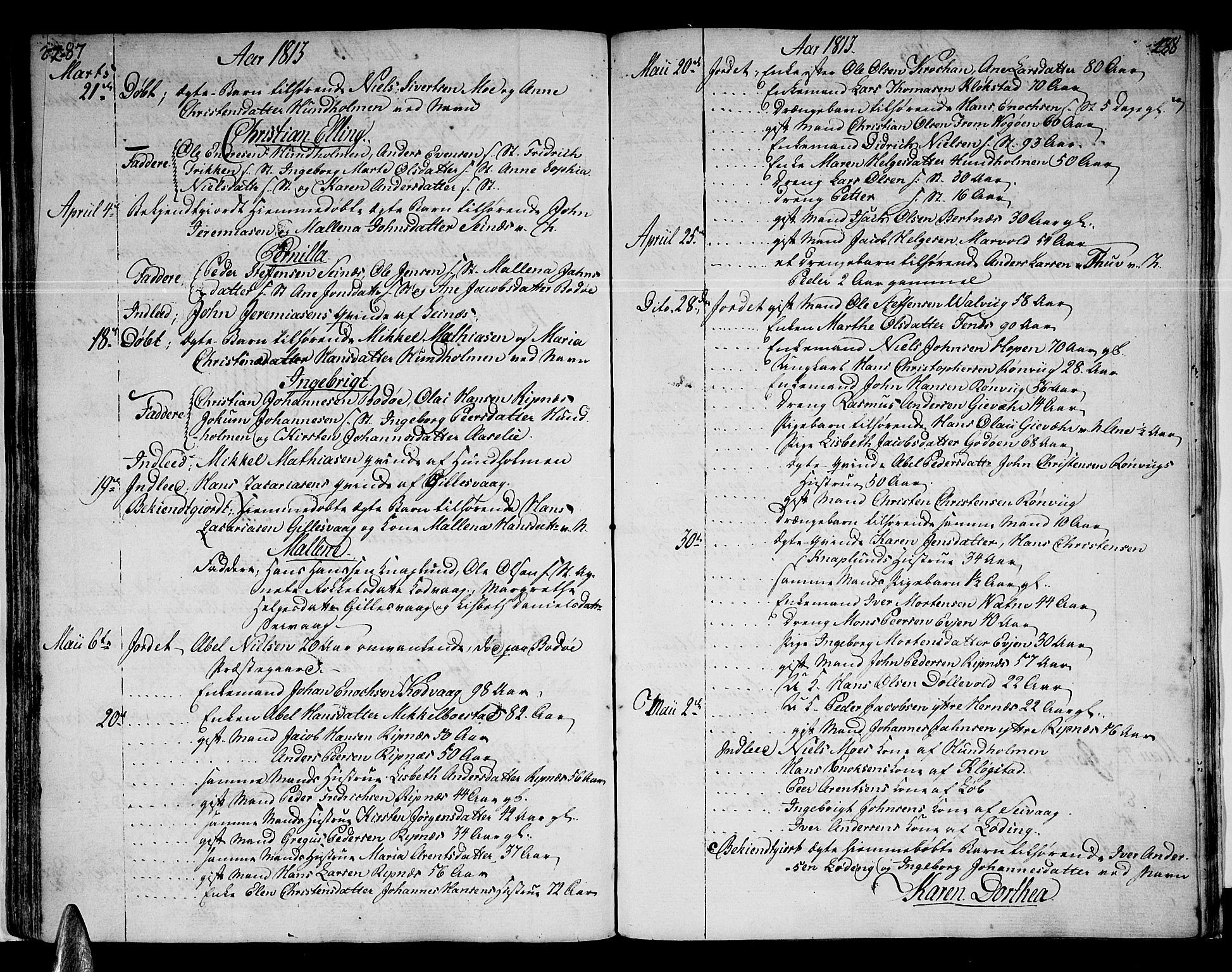 Ministerialprotokoller, klokkerbøker og fødselsregistre - Nordland, SAT/A-1459/801/L0004: Parish register (official) no. 801A04, 1796-1817, p. 287-288