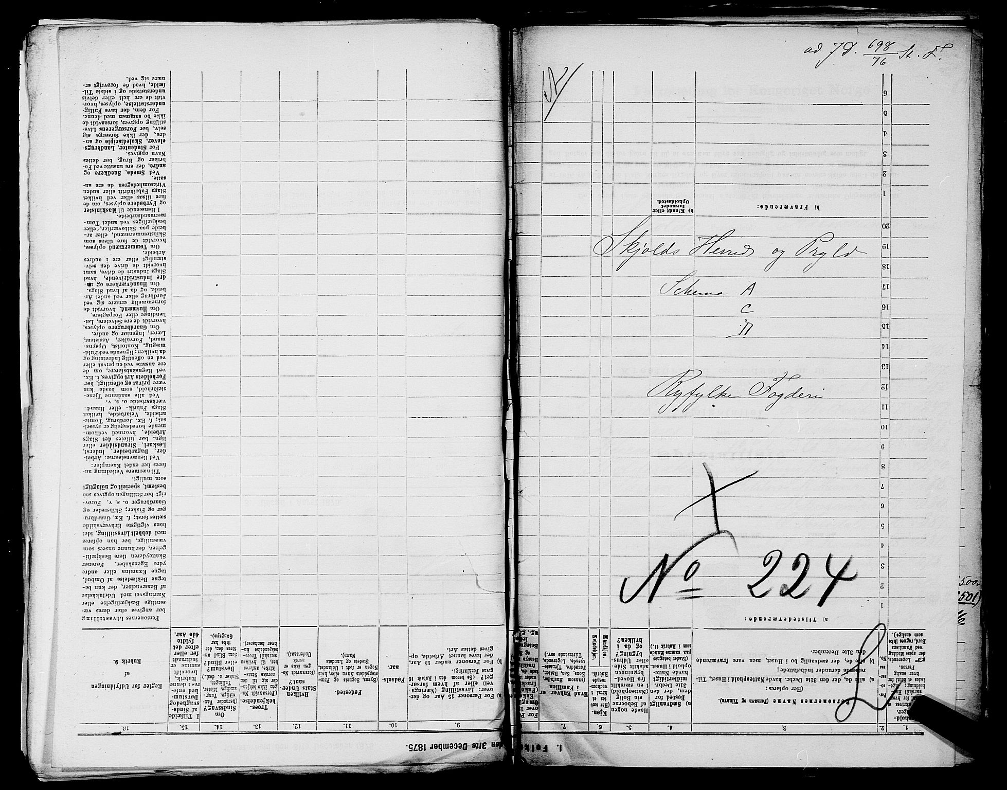 SAST, 1875 census for 1154P Skjold, 1875, p. 1