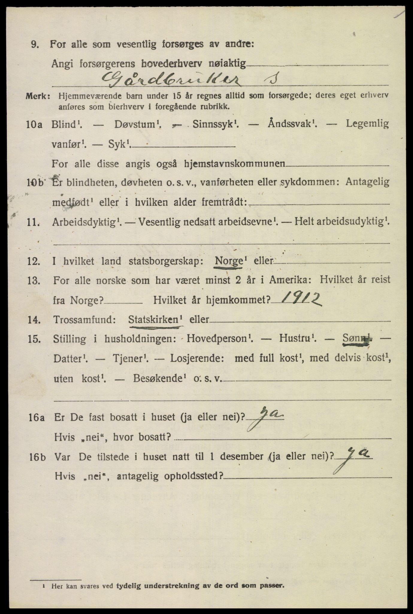 SAK, 1920 census for Lista, 1920, p. 4424