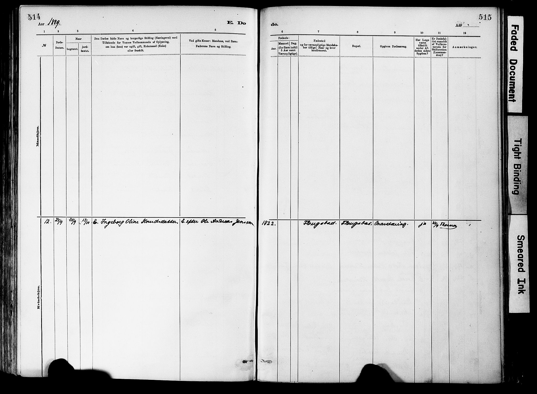 Dypvåg sokneprestkontor, SAK/1111-0007/F/Fa/Fab/L0001: Parish register (official) no. A 1, 1885-1912, p. 514-515