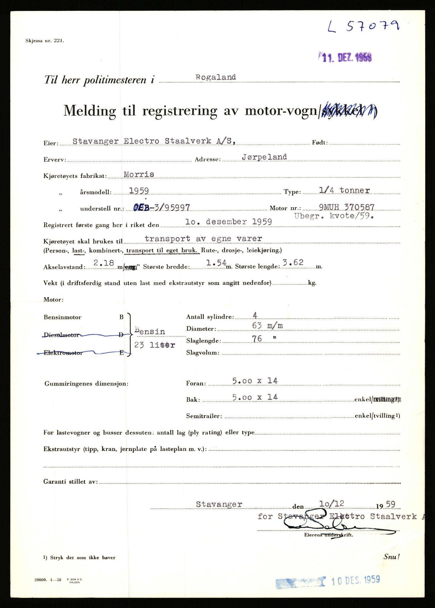 Stavanger trafikkstasjon, AV/SAST-A-101942/0/F/L0056: L-56500 - L-57199, 1930-1971, p. 1960