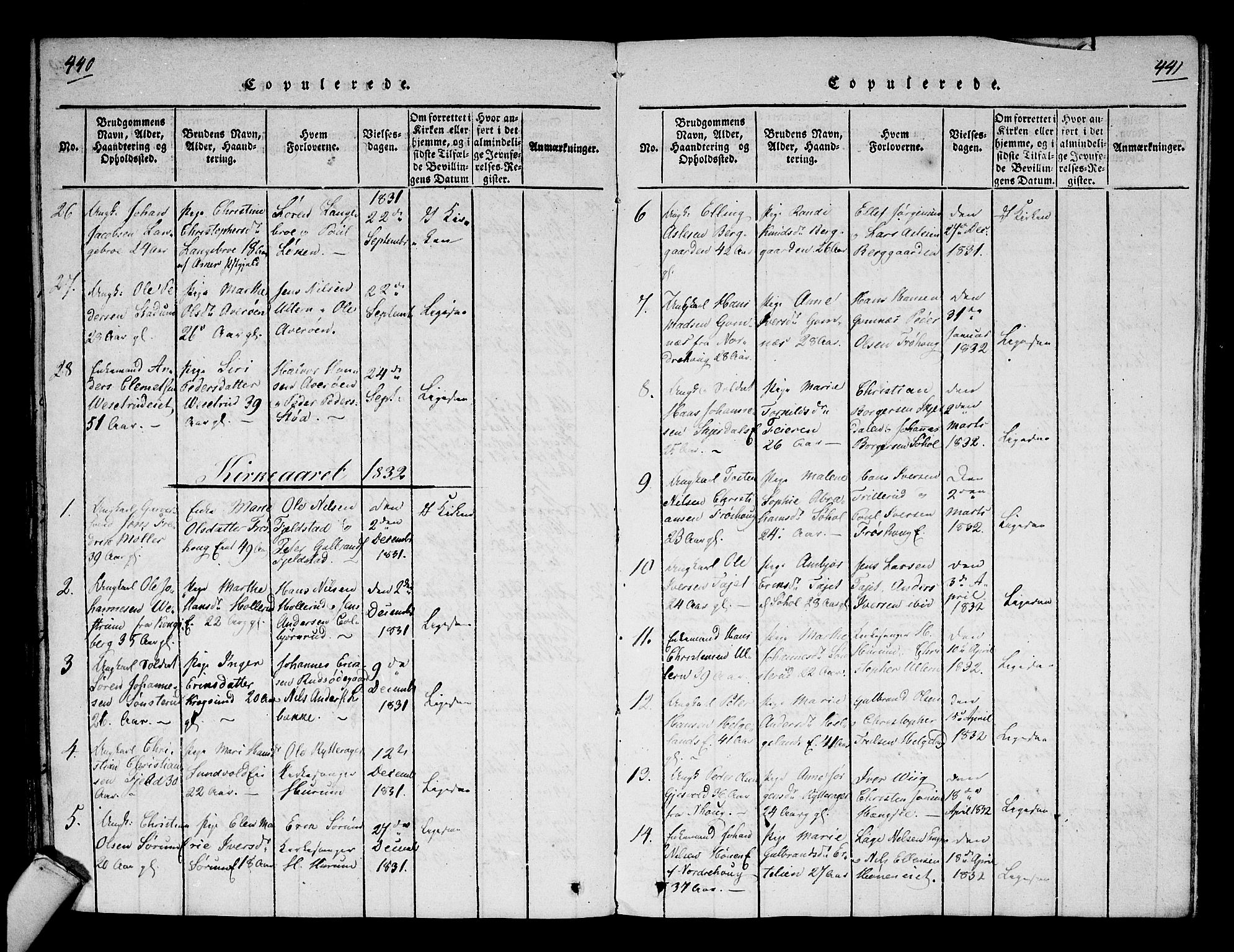 Hole kirkebøker, SAKO/A-228/F/Fa/L0004: Parish register (official) no. I 4, 1814-1833, p. 440-441