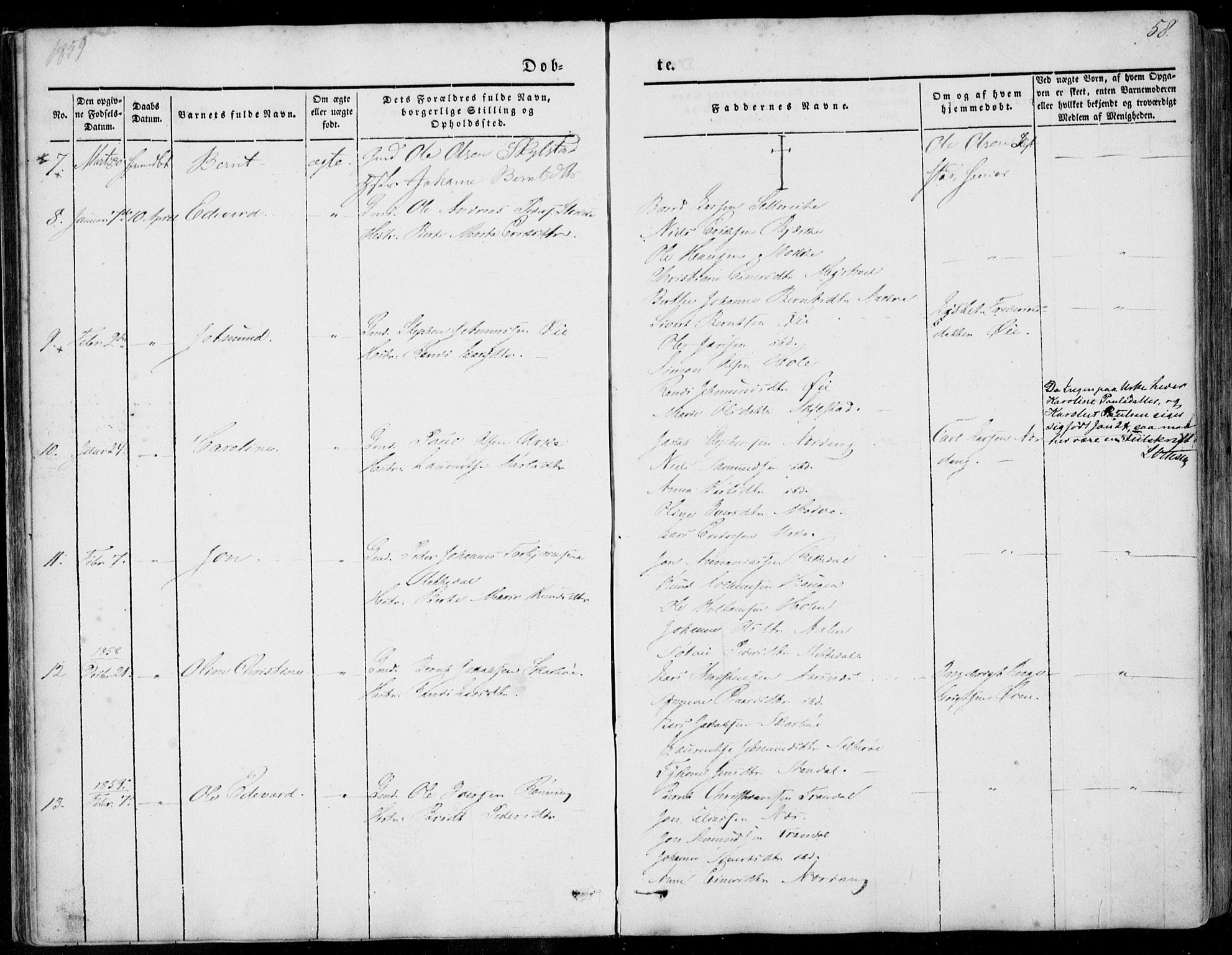 Ministerialprotokoller, klokkerbøker og fødselsregistre - Møre og Romsdal, AV/SAT-A-1454/515/L0209: Parish register (official) no. 515A05, 1847-1868, p. 58