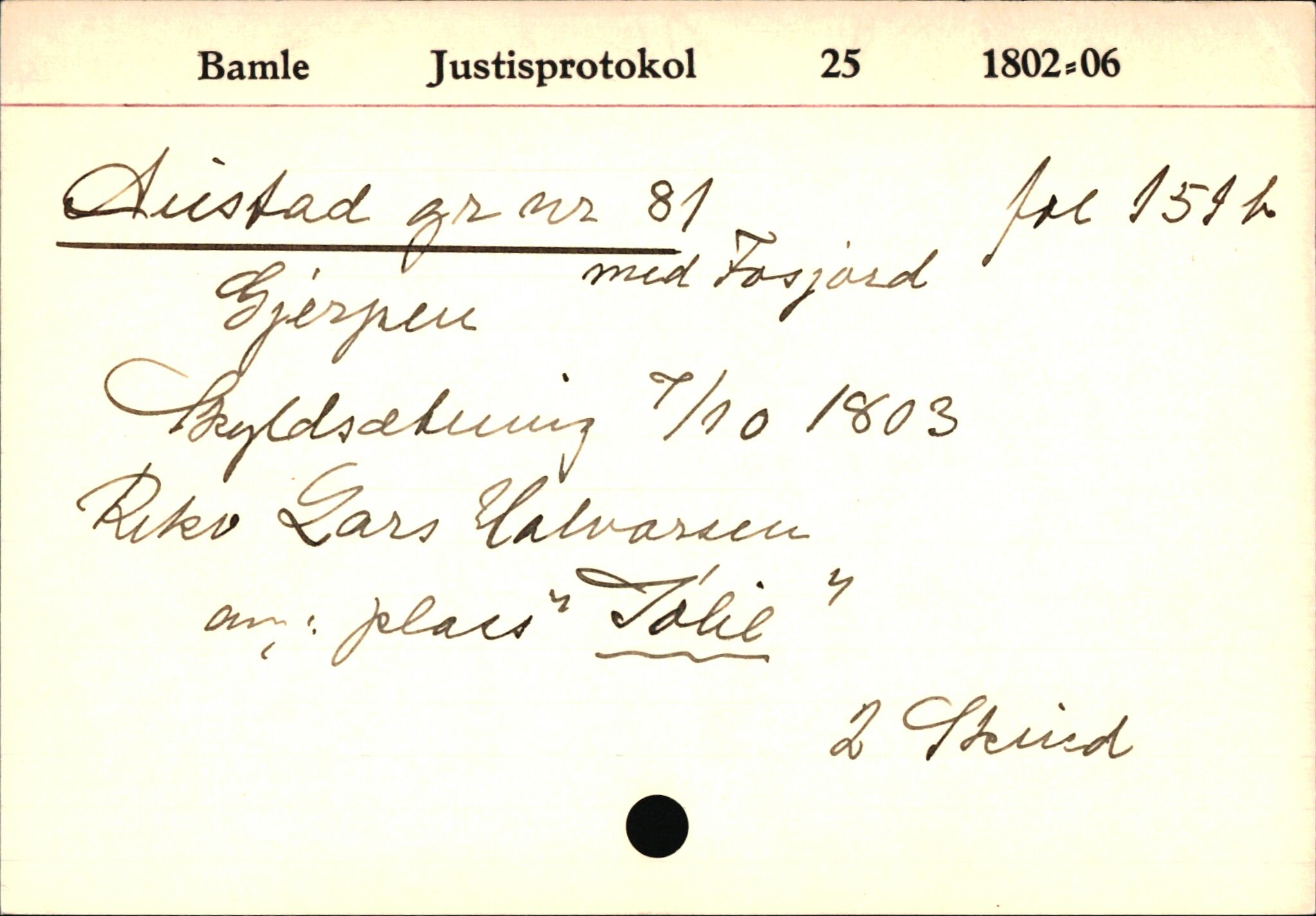 Statsarkivet i Kongsberg, AV/SAKO-A-0001/E/Ed/L0003/0006: Registerkort til avskrifter for eiendommer i Telemark / Eiendommer i Gjerpen kommune, 1600-1950, p. 3
