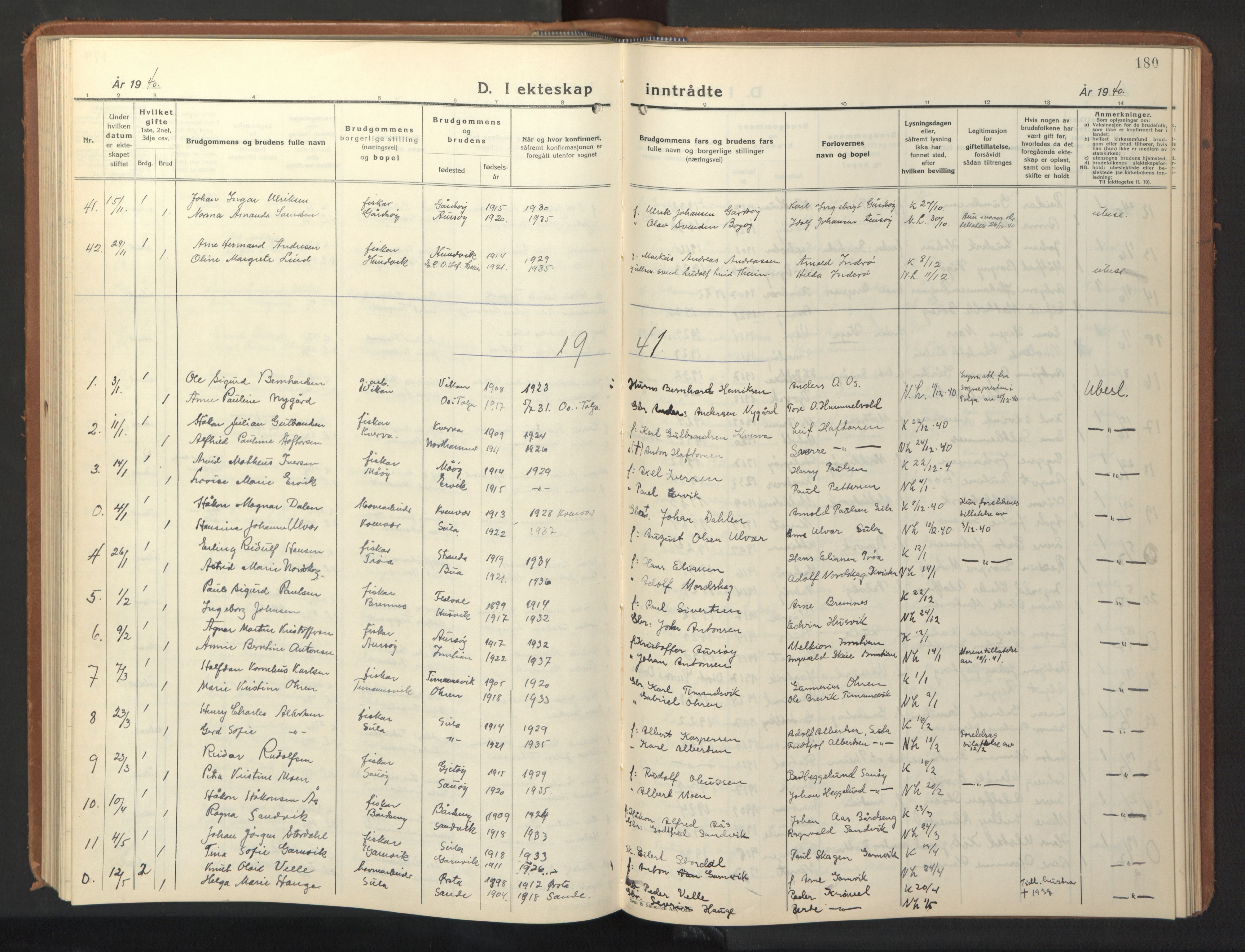 Ministerialprotokoller, klokkerbøker og fødselsregistre - Sør-Trøndelag, SAT/A-1456/640/L0590: Parish register (copy) no. 640C07, 1935-1948, p. 180