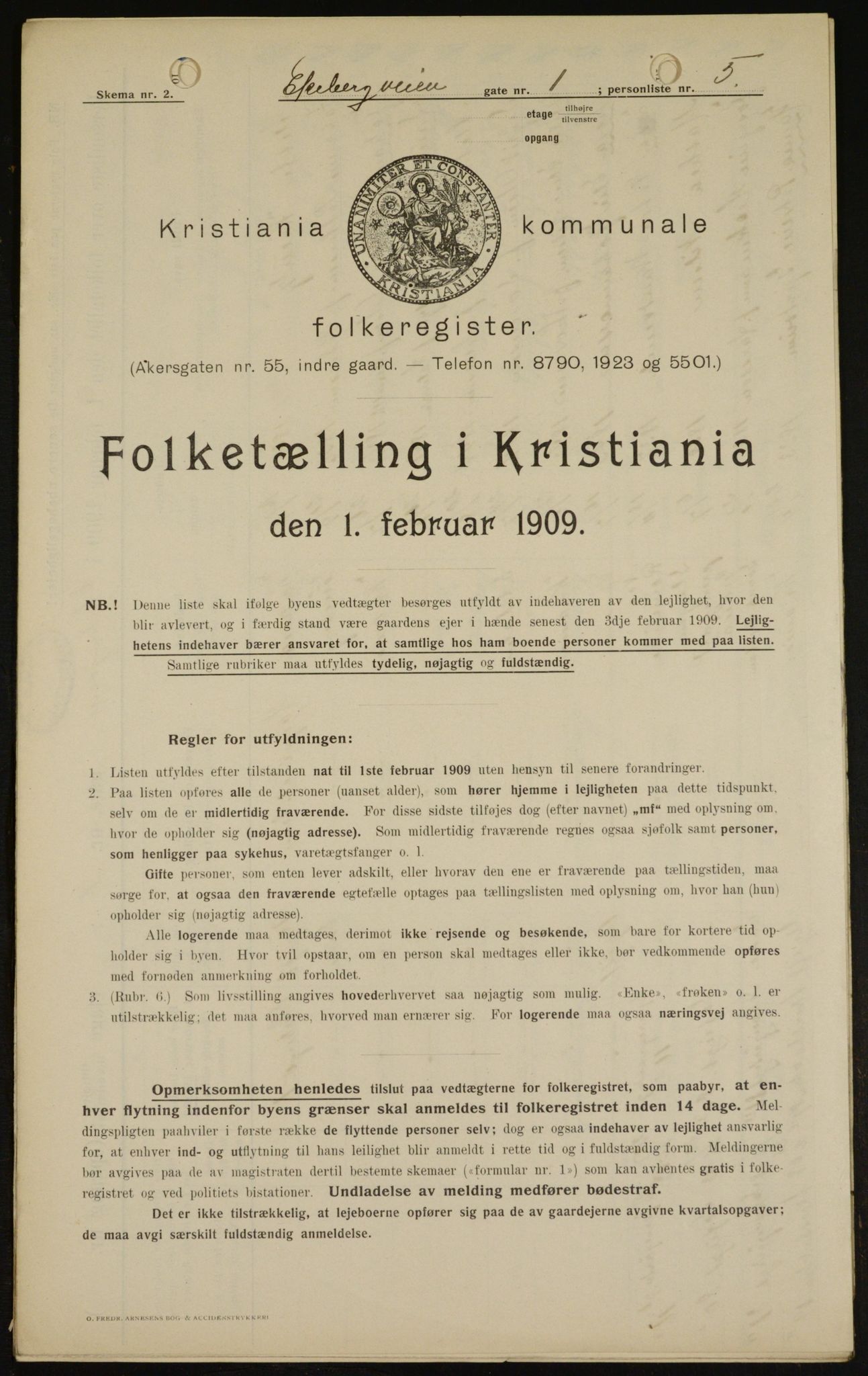 OBA, Municipal Census 1909 for Kristiania, 1909, p. 18180