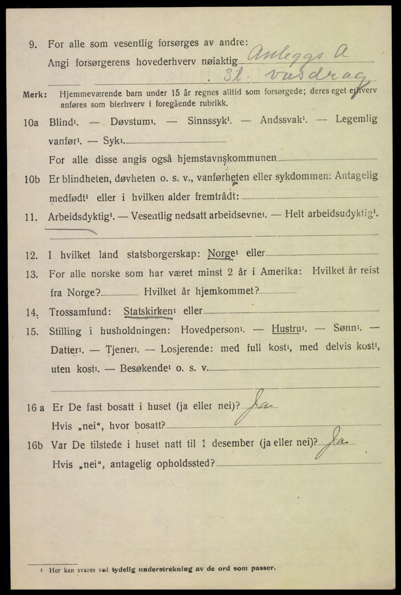 SAH, 1920 census for Lesja, 1920, p. 3127