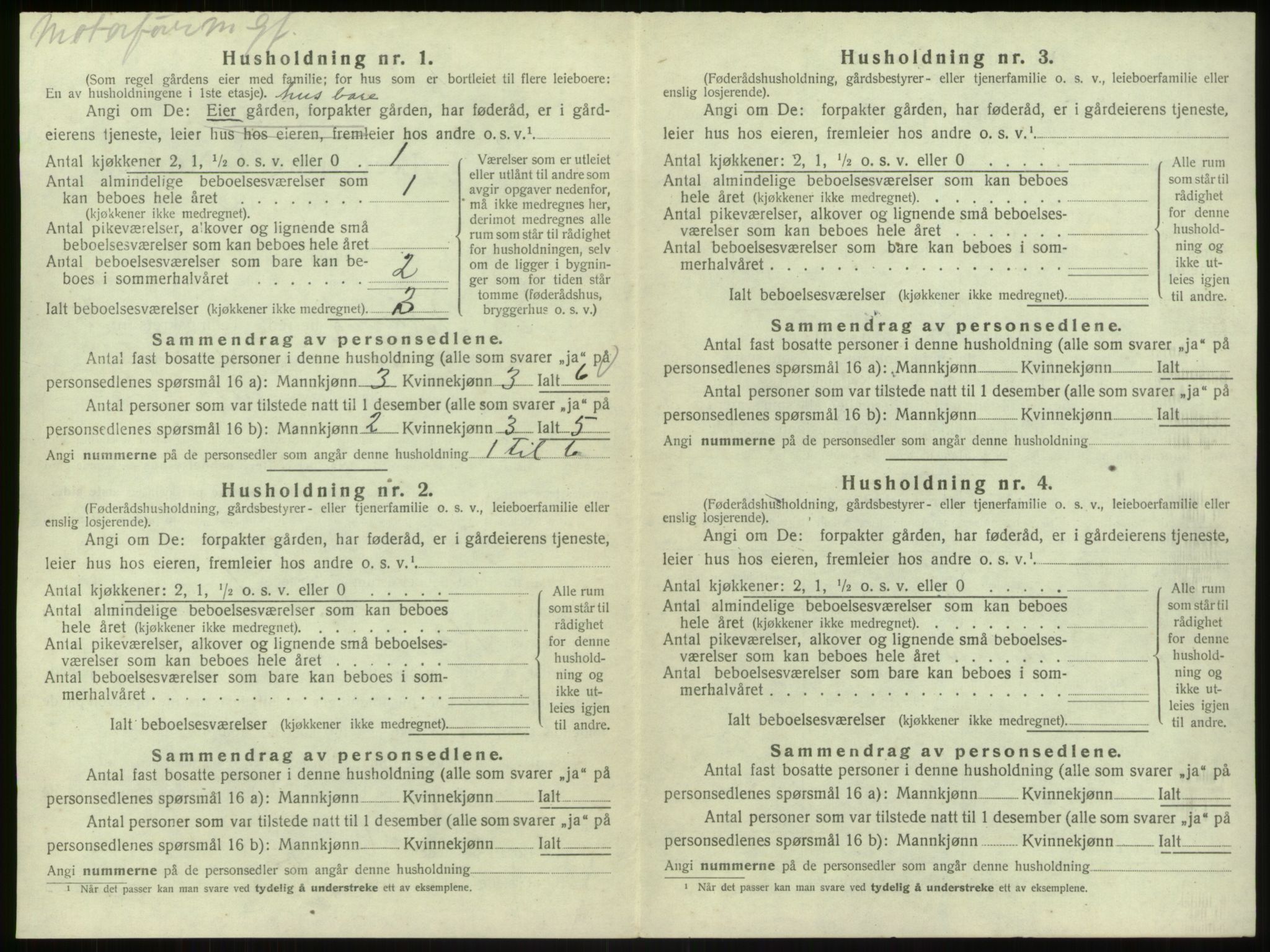 SAB, 1920 census for Bruvik, 1920, p. 1062