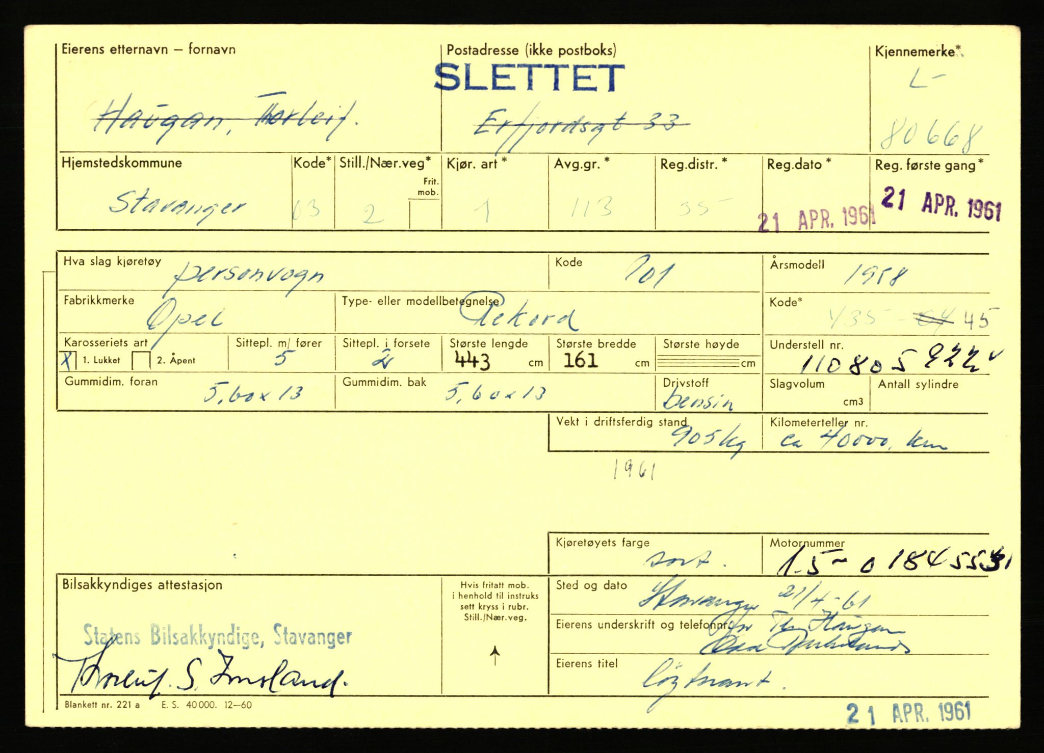 Stavanger trafikkstasjon, AV/SAST-A-101942/0/F/L0071: L-80500 - L-82199, 1930-1971, p. 259