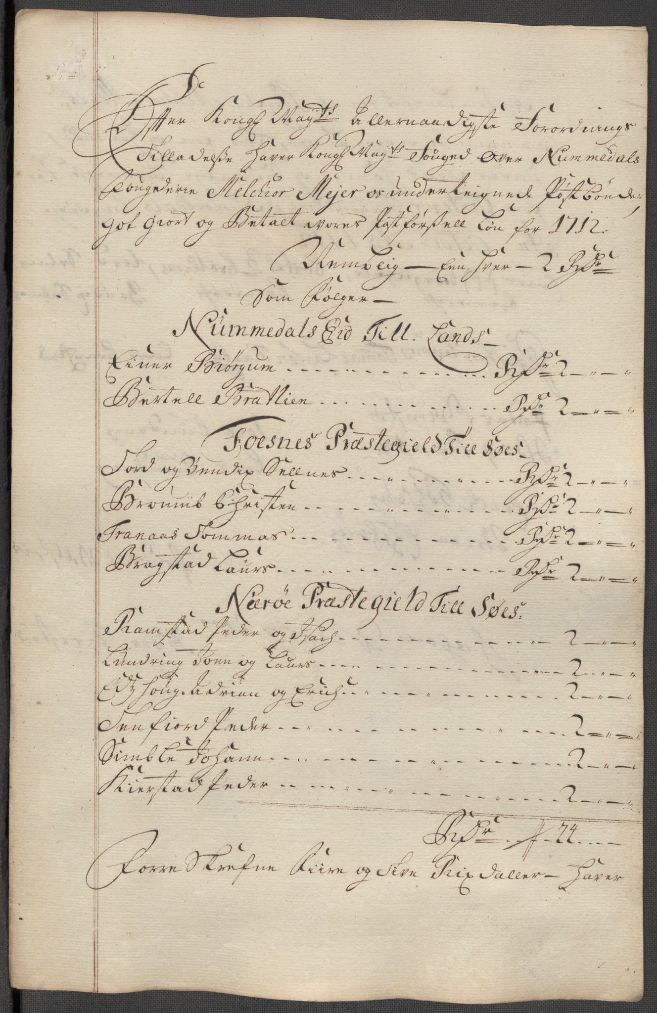 Rentekammeret inntil 1814, Reviderte regnskaper, Fogderegnskap, AV/RA-EA-4092/R64/L4433: Fogderegnskap Namdal, 1712, p. 206