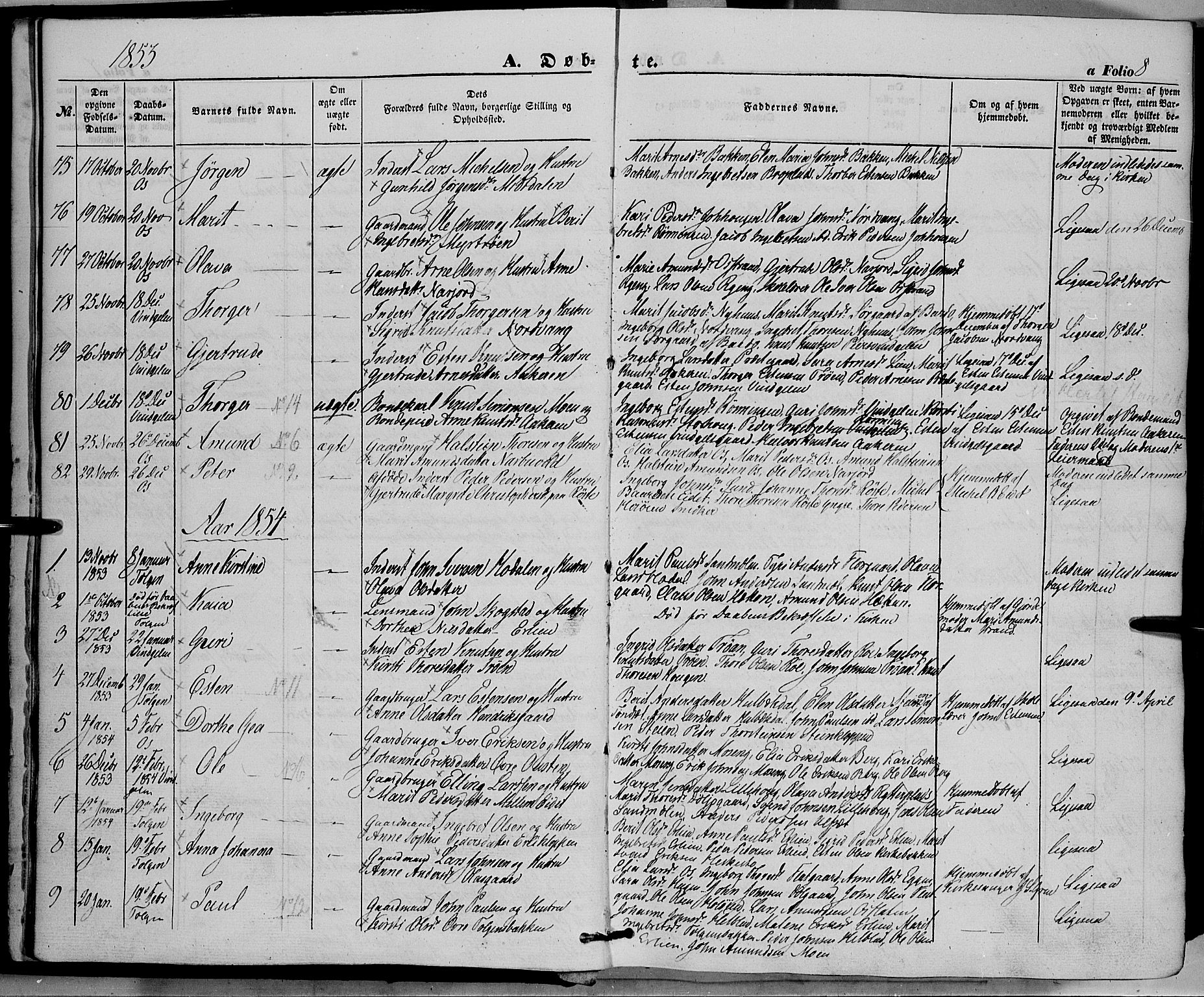 Tolga prestekontor, AV/SAH-PREST-062/K/L0006: Parish register (official) no. 6, 1852-1876, p. 8