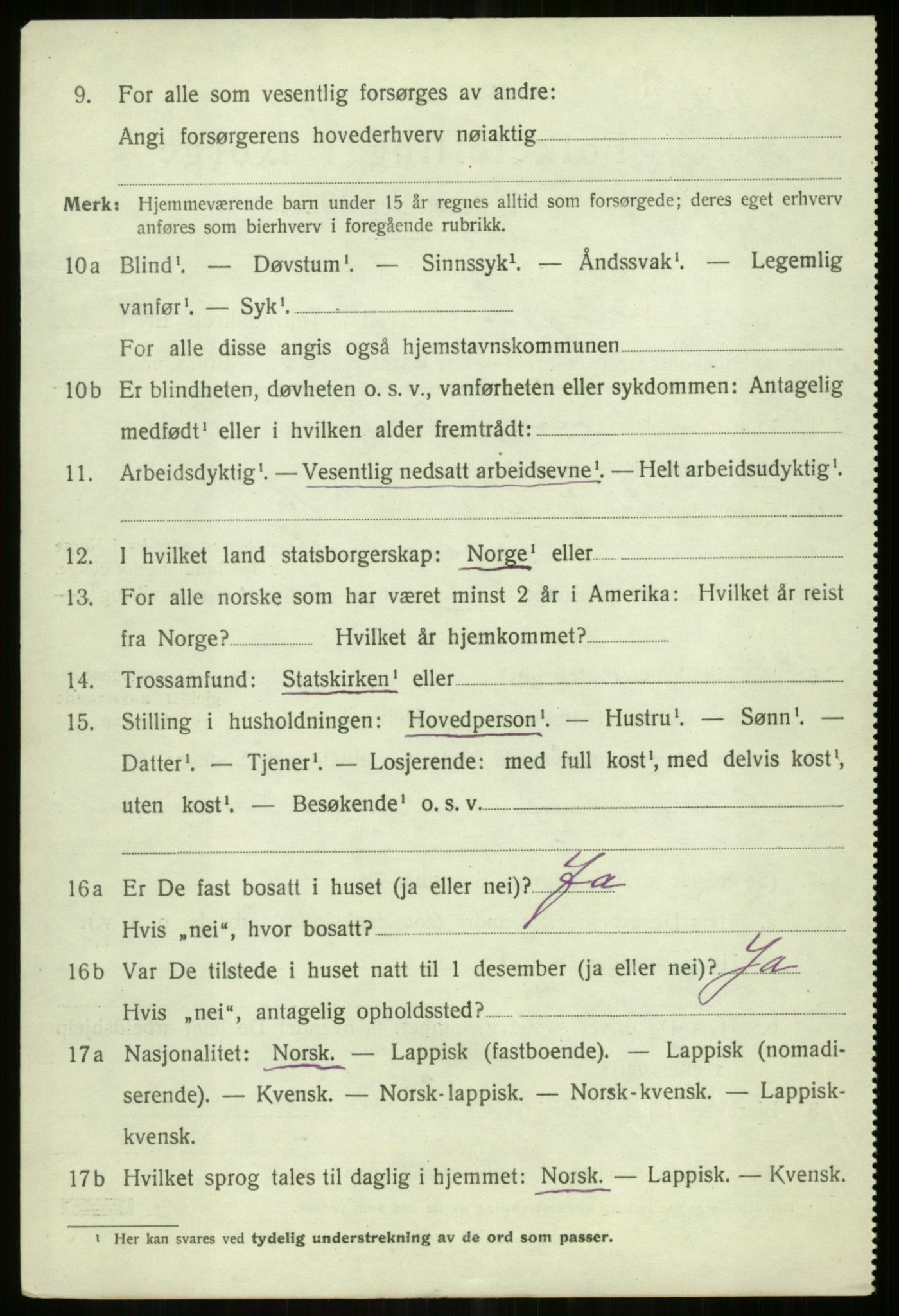 SATØ, 1920 census for Tromsøysund, 1920, p. 12181