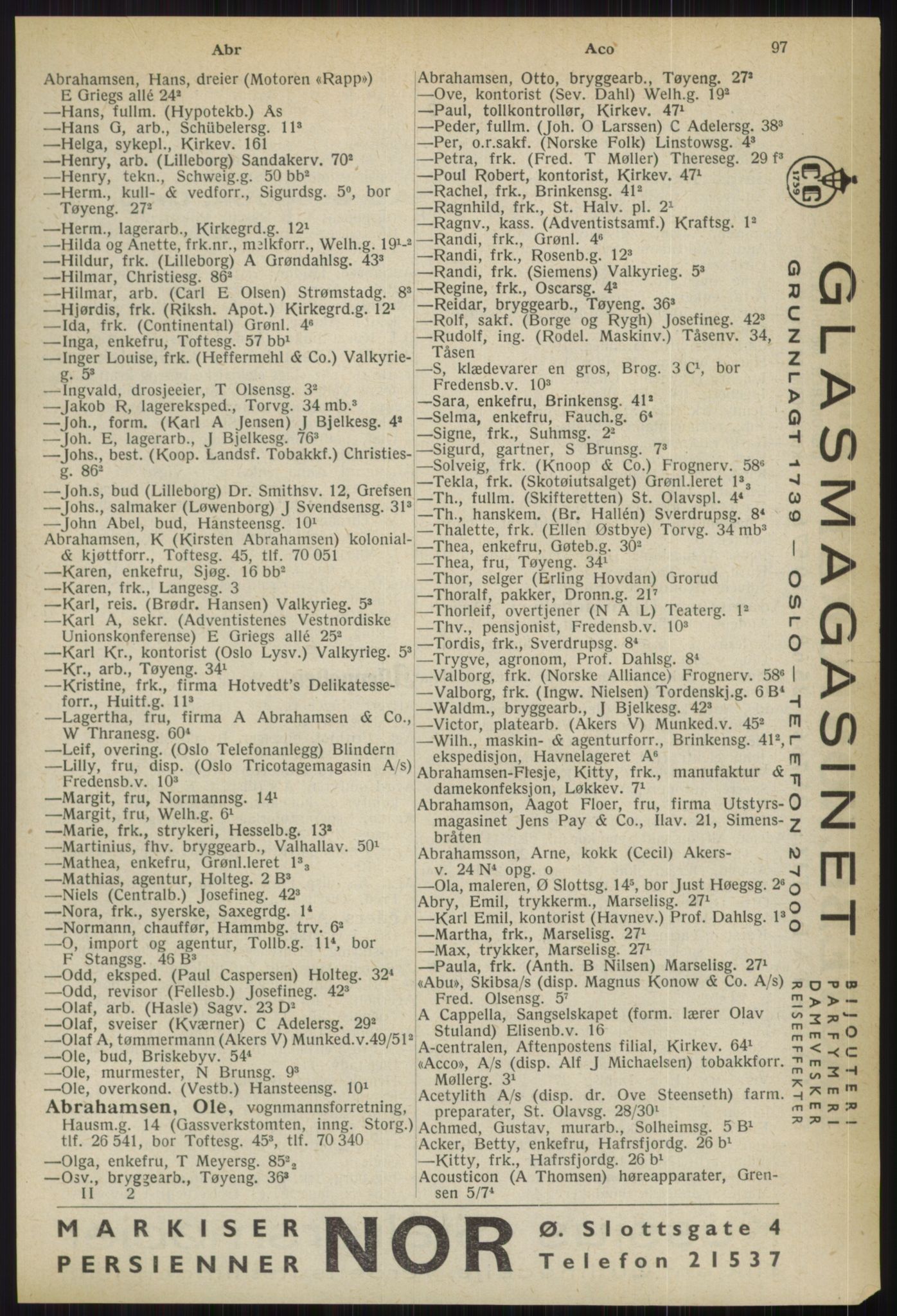 Kristiania/Oslo adressebok, PUBL/-, 1936, p. 97