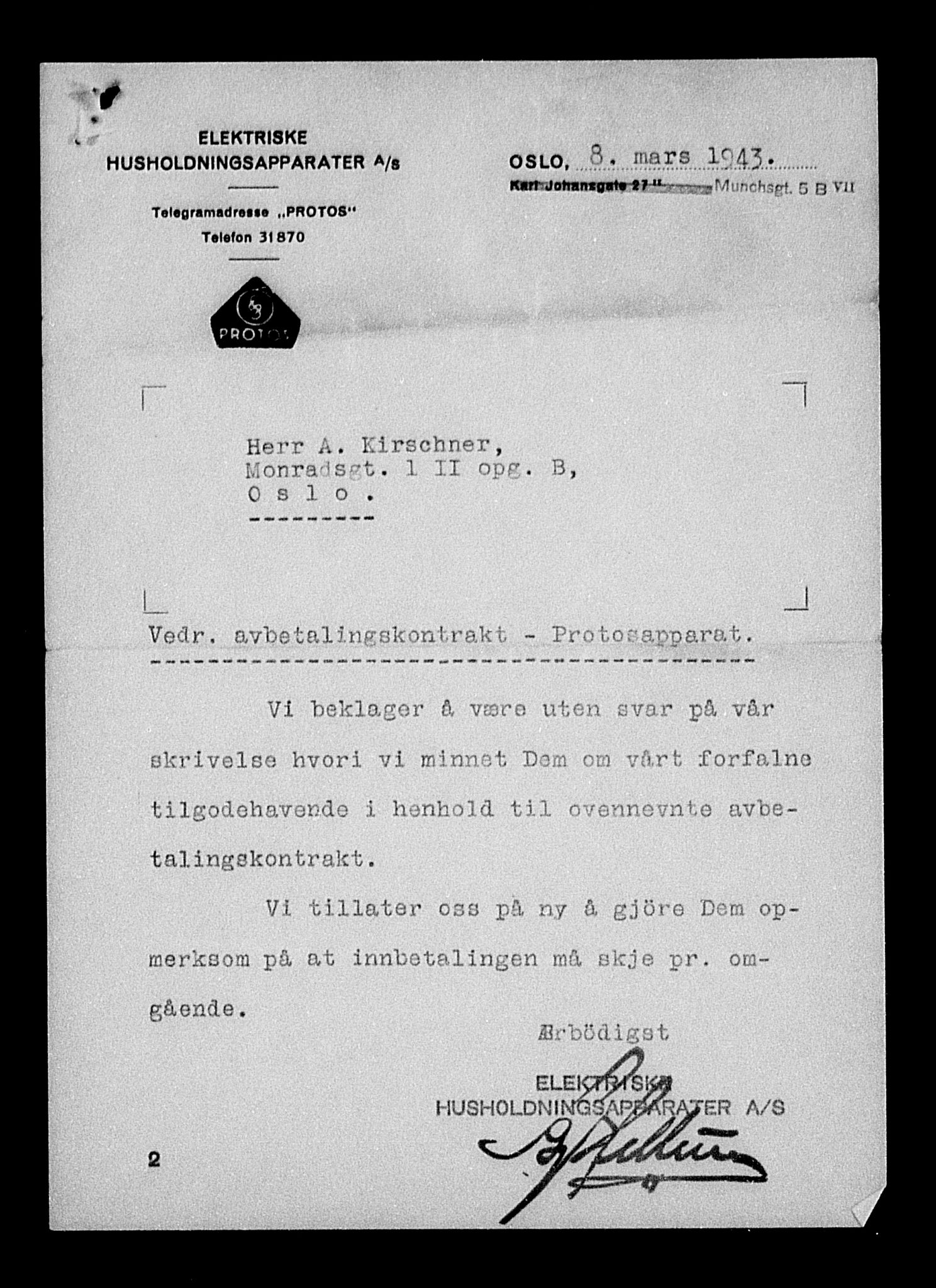 Justisdepartementet, Tilbakeføringskontoret for inndratte formuer, AV/RA-S-1564/H/Hc/Hcc/L0951: --, 1945-1947, p. 450