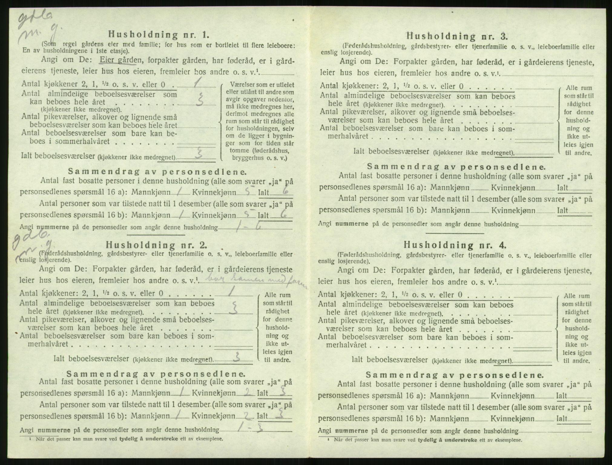 SAT, 1920 census for Volda, 1920, p. 1559