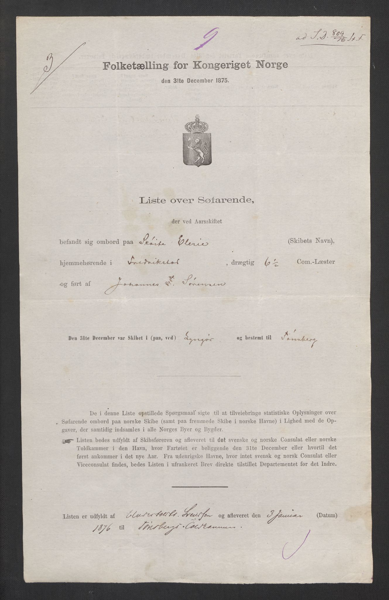 RA, 1875 census, lists of crew on ships: Ships in domestic ports, 1875, p. 36