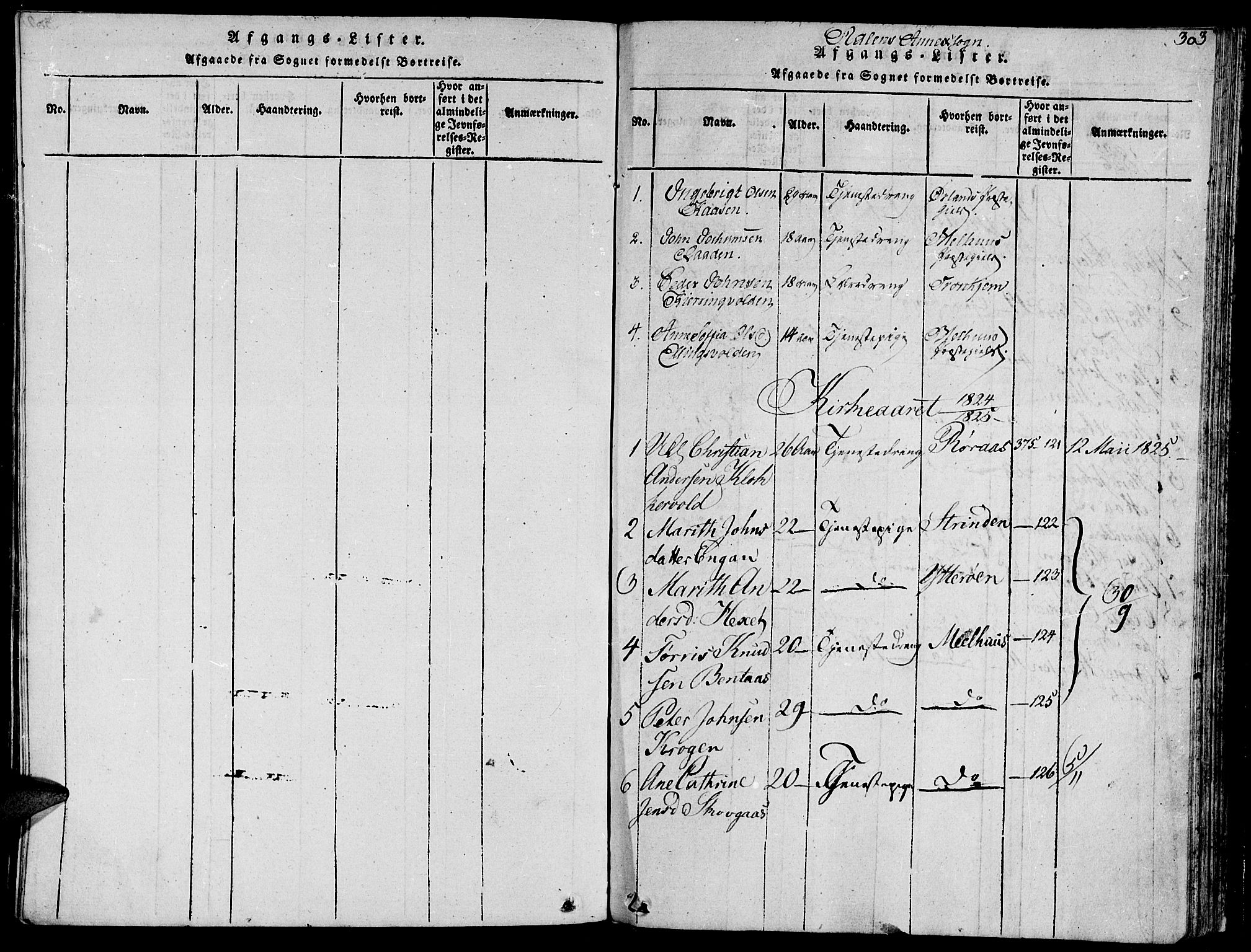 Ministerialprotokoller, klokkerbøker og fødselsregistre - Sør-Trøndelag, SAT/A-1456/685/L0956: Parish register (official) no. 685A03 /3, 1817-1829, p. 303