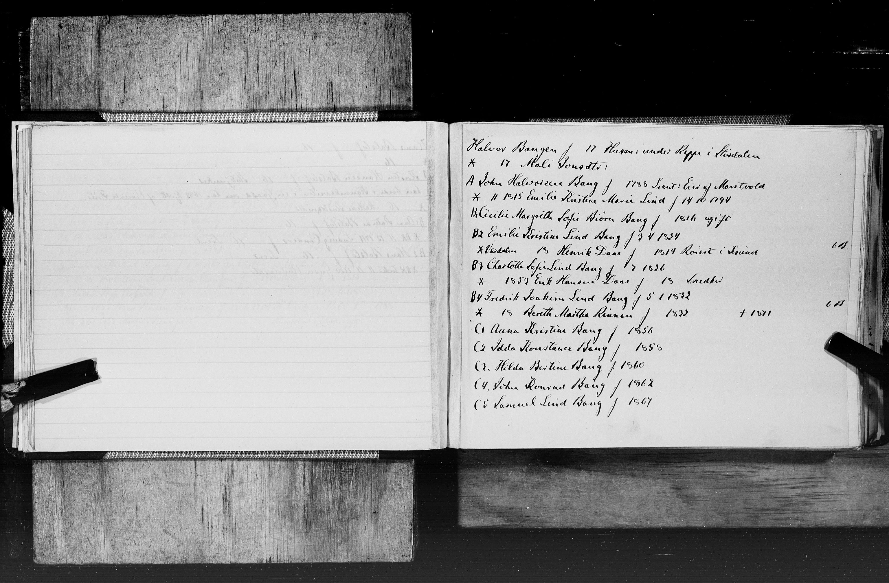 Hornemans samlinger, SAT/PA-X/A/L0017a: A - K, 1600-1886
