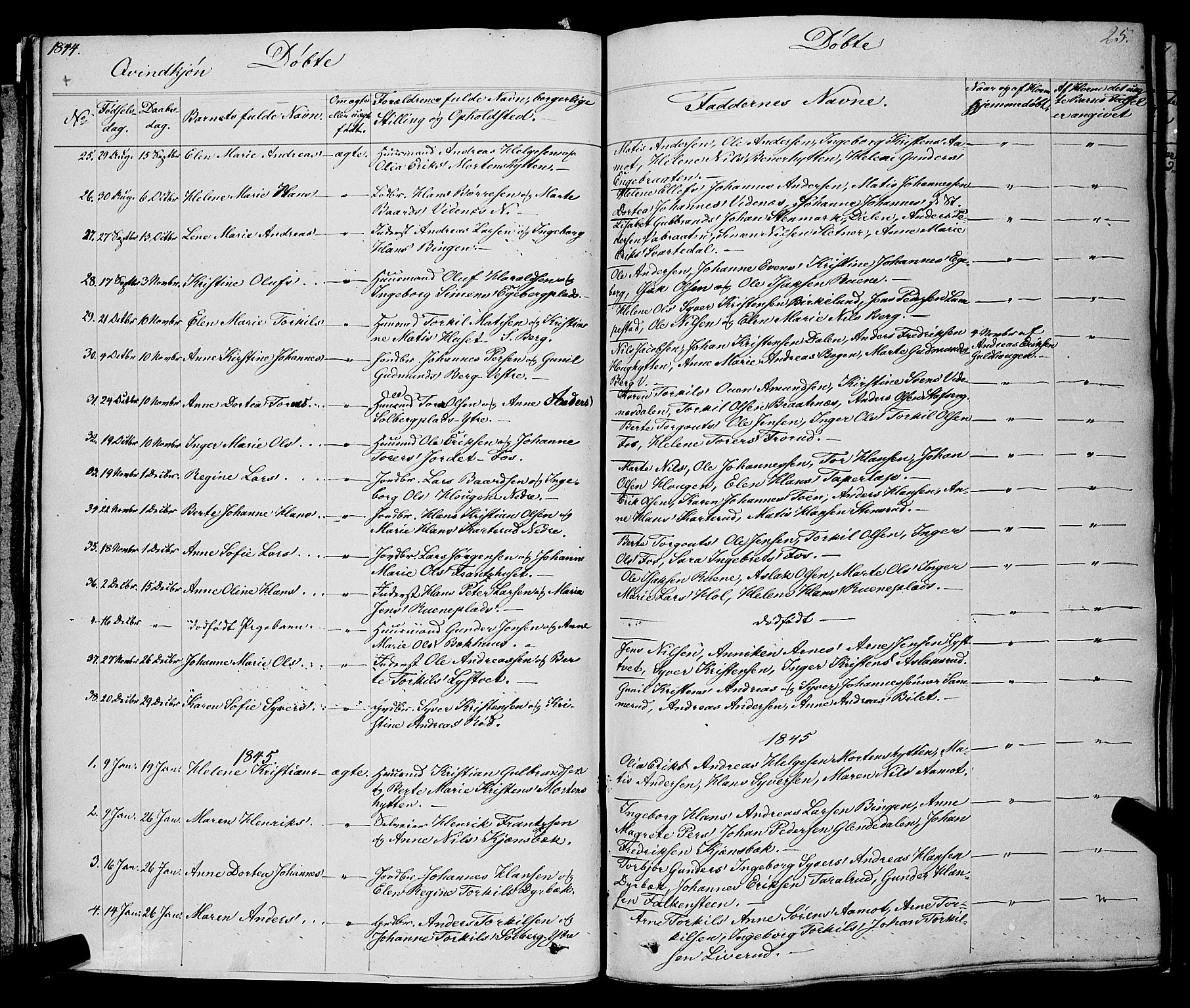 Skiptvet prestekontor Kirkebøker, AV/SAO-A-20009/F/Fa/L0006: Parish register (official) no. 6, 1839-1860, p. 25