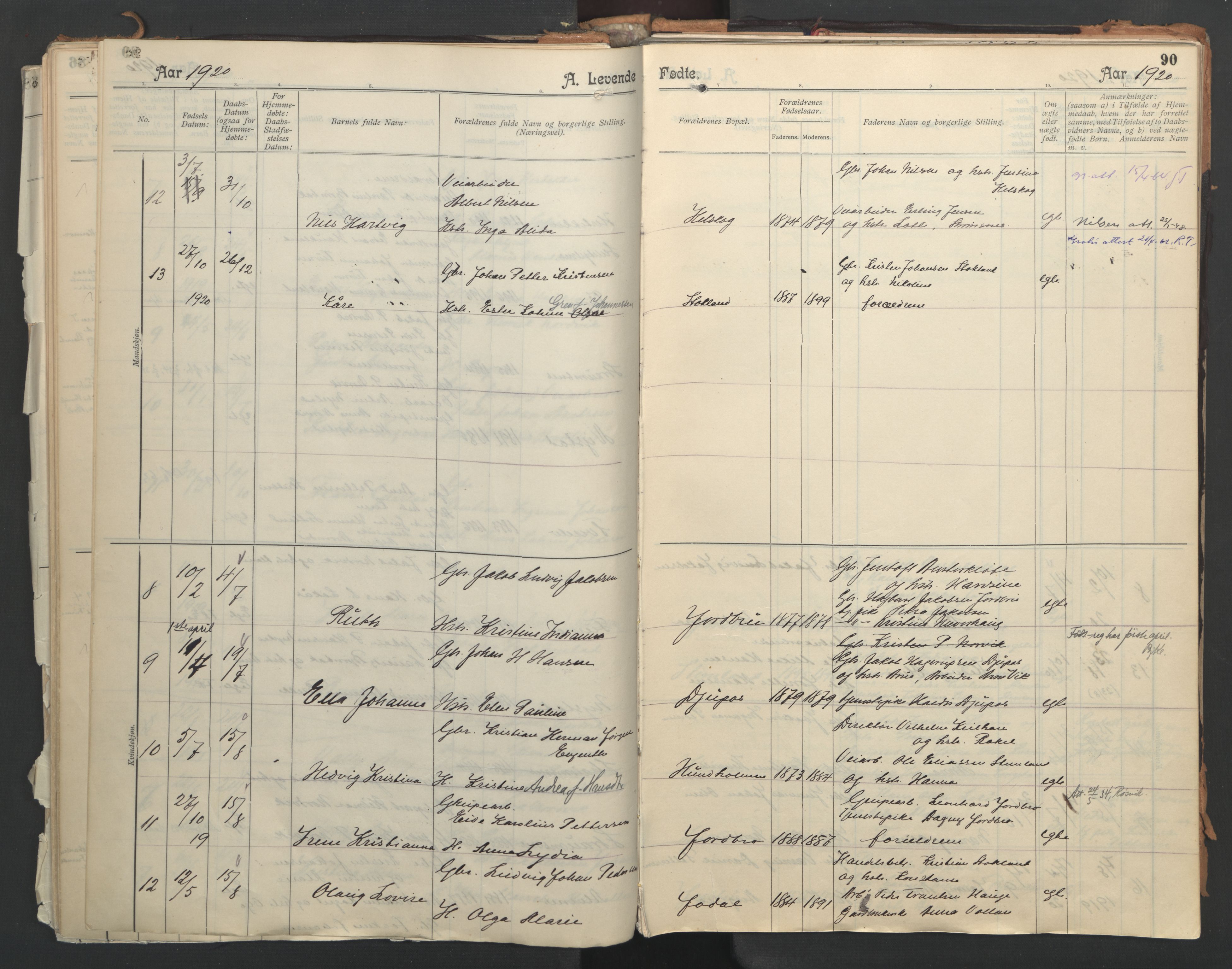 Ministerialprotokoller, klokkerbøker og fødselsregistre - Nordland, AV/SAT-A-1459/851/L0724: Parish register (official) no. 851A01, 1901-1922, p. 90