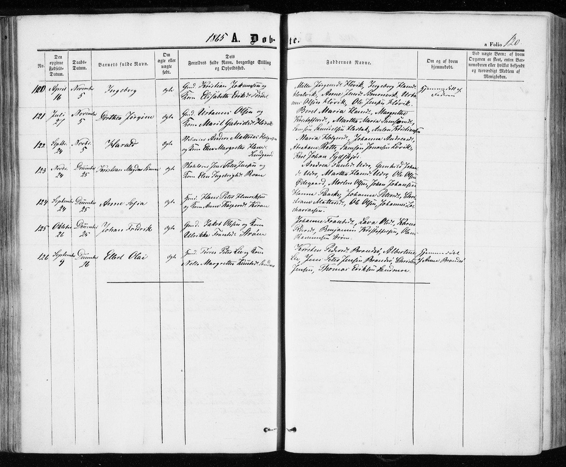 Ministerialprotokoller, klokkerbøker og fødselsregistre - Sør-Trøndelag, AV/SAT-A-1456/657/L0705: Parish register (official) no. 657A06, 1858-1867, p. 120