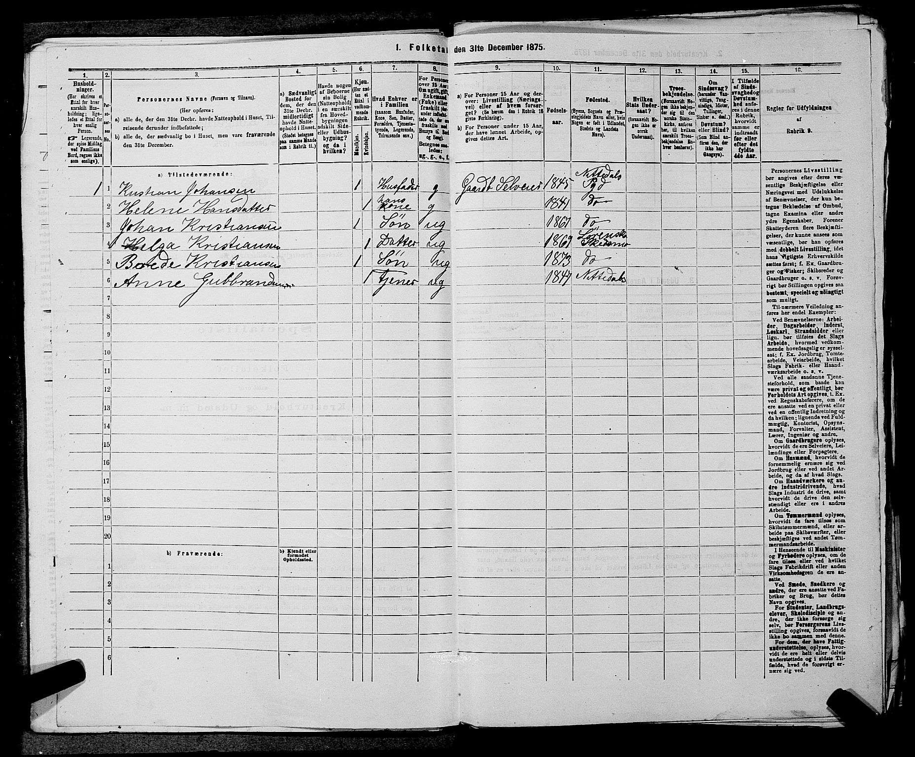 RA, 1875 census for 0231P Skedsmo, 1875, p. 1141