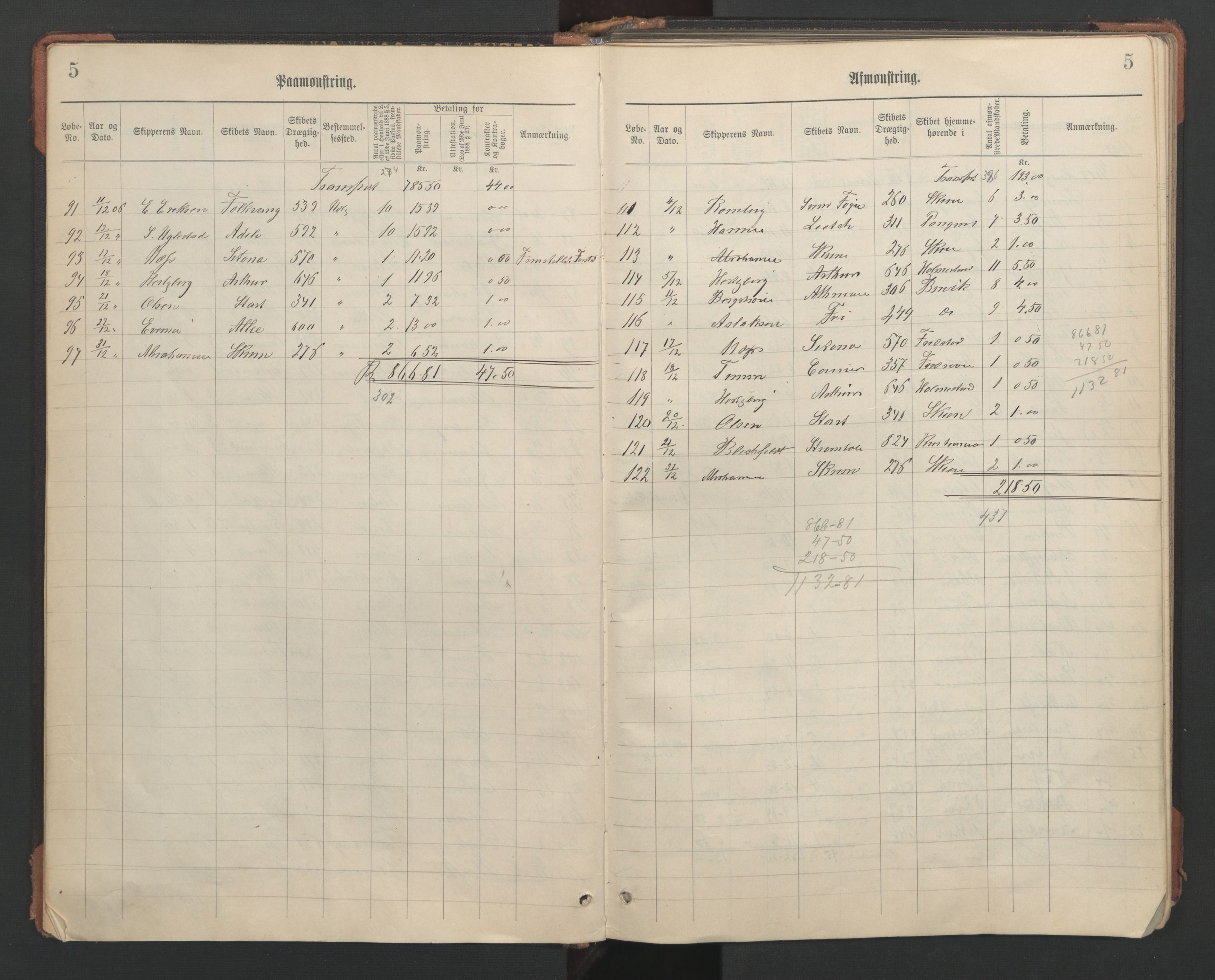 Skien innrulleringskontor, AV/SAKO-A-832/H/Ha/L0003: Mønstringsjournal, 1906-1946, p. 5