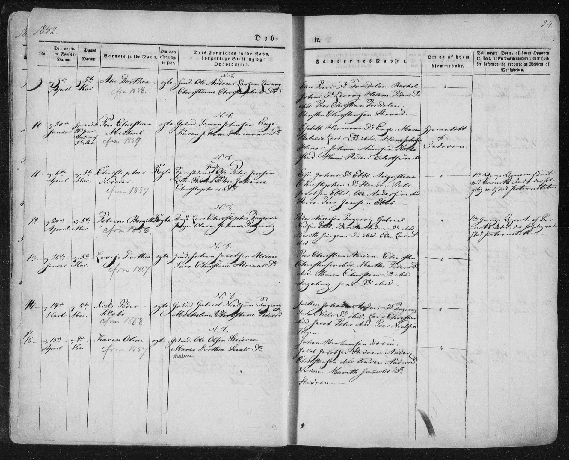 Ministerialprotokoller, klokkerbøker og fødselsregistre - Nordland, AV/SAT-A-1459/838/L0549: Parish register (official) no. 838A07, 1840-1854, p. 24