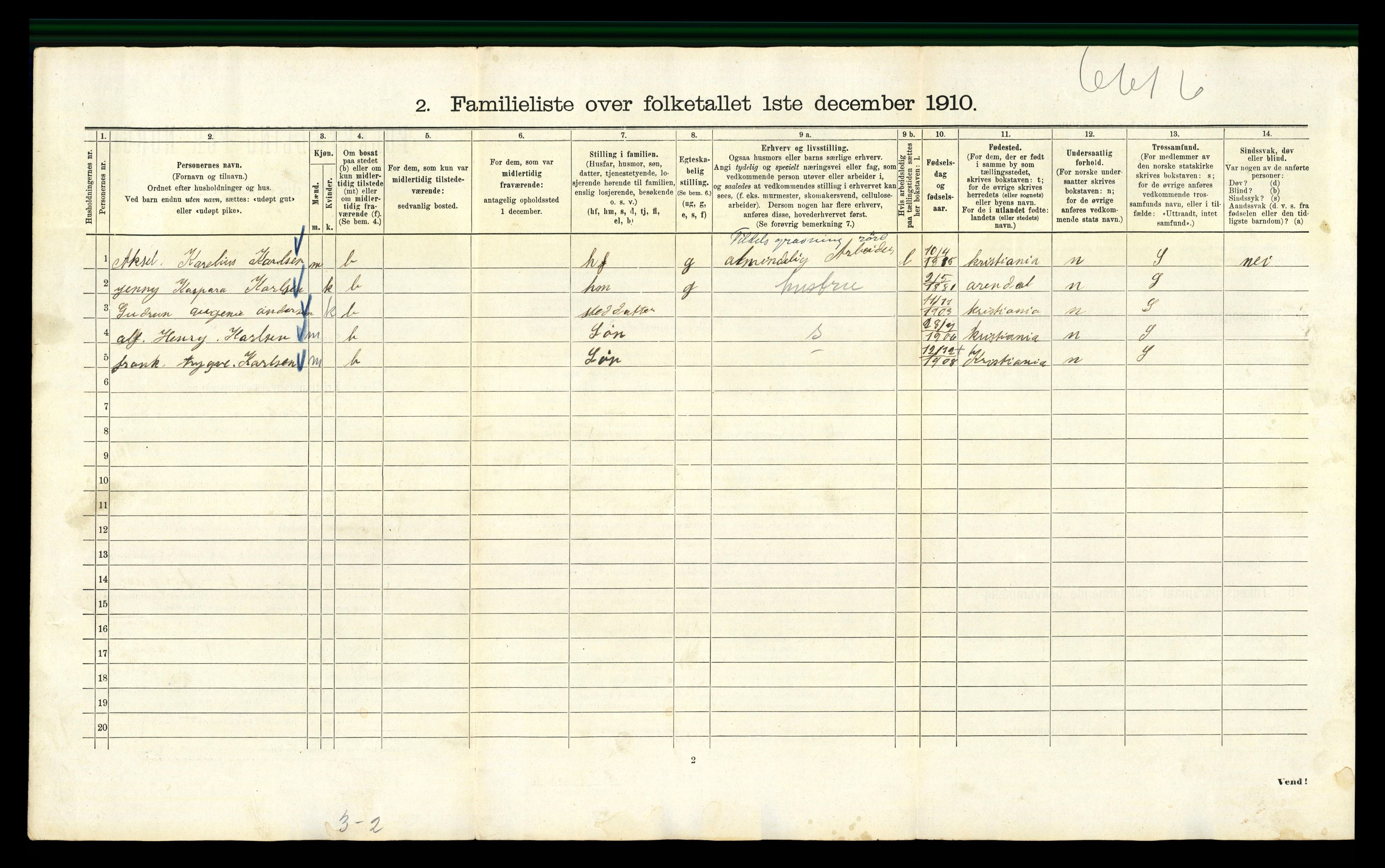 RA, 1910 census for Kristiania, 1910, p. 5790