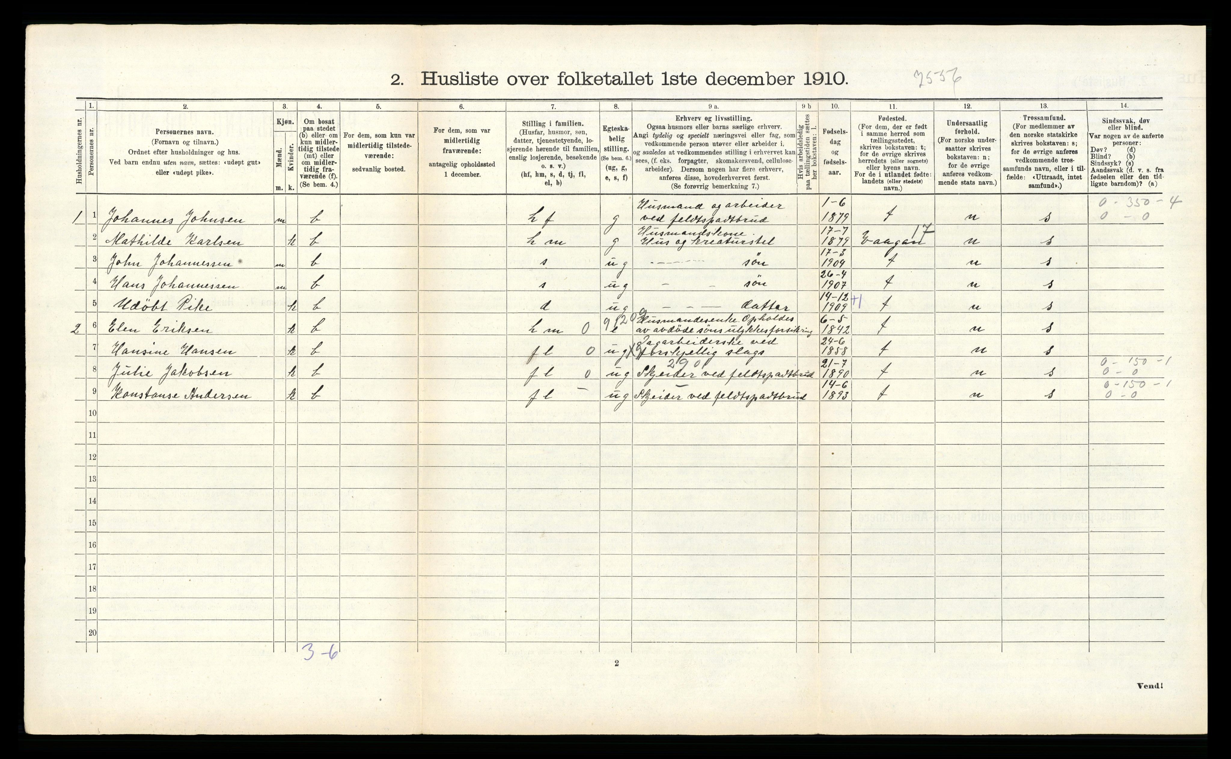 RA, 1910 census for Tysfjord, 1910, p. 290