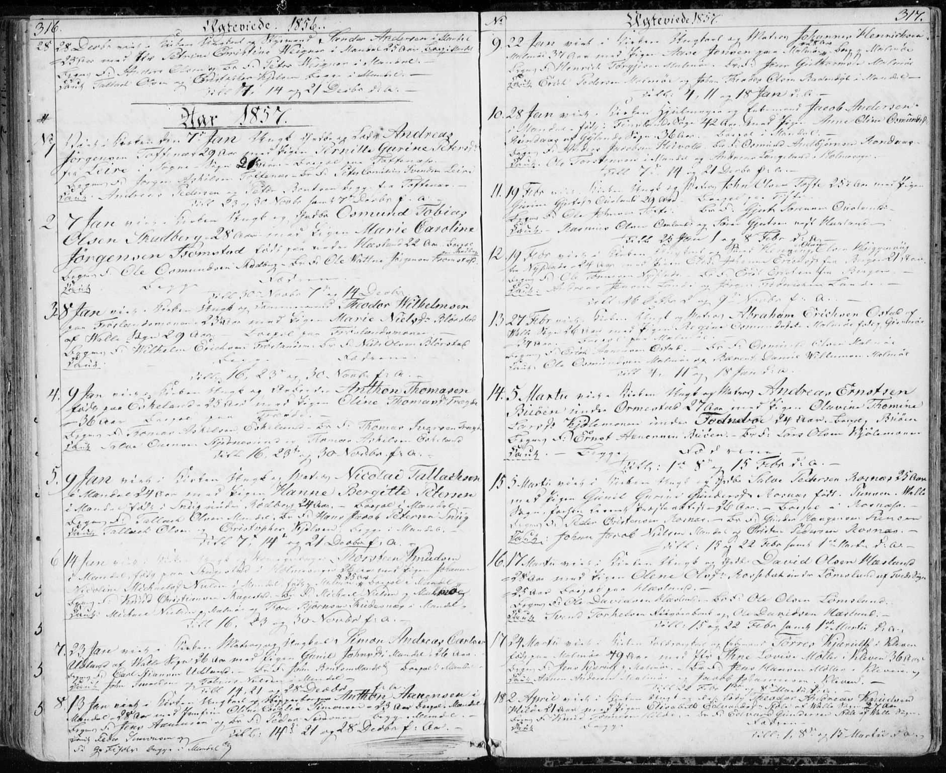 Mandal sokneprestkontor, AV/SAK-1111-0030/F/Fb/Fba/L0008: Parish register (copy) no. B 2, 1854-1868, p. 316-317